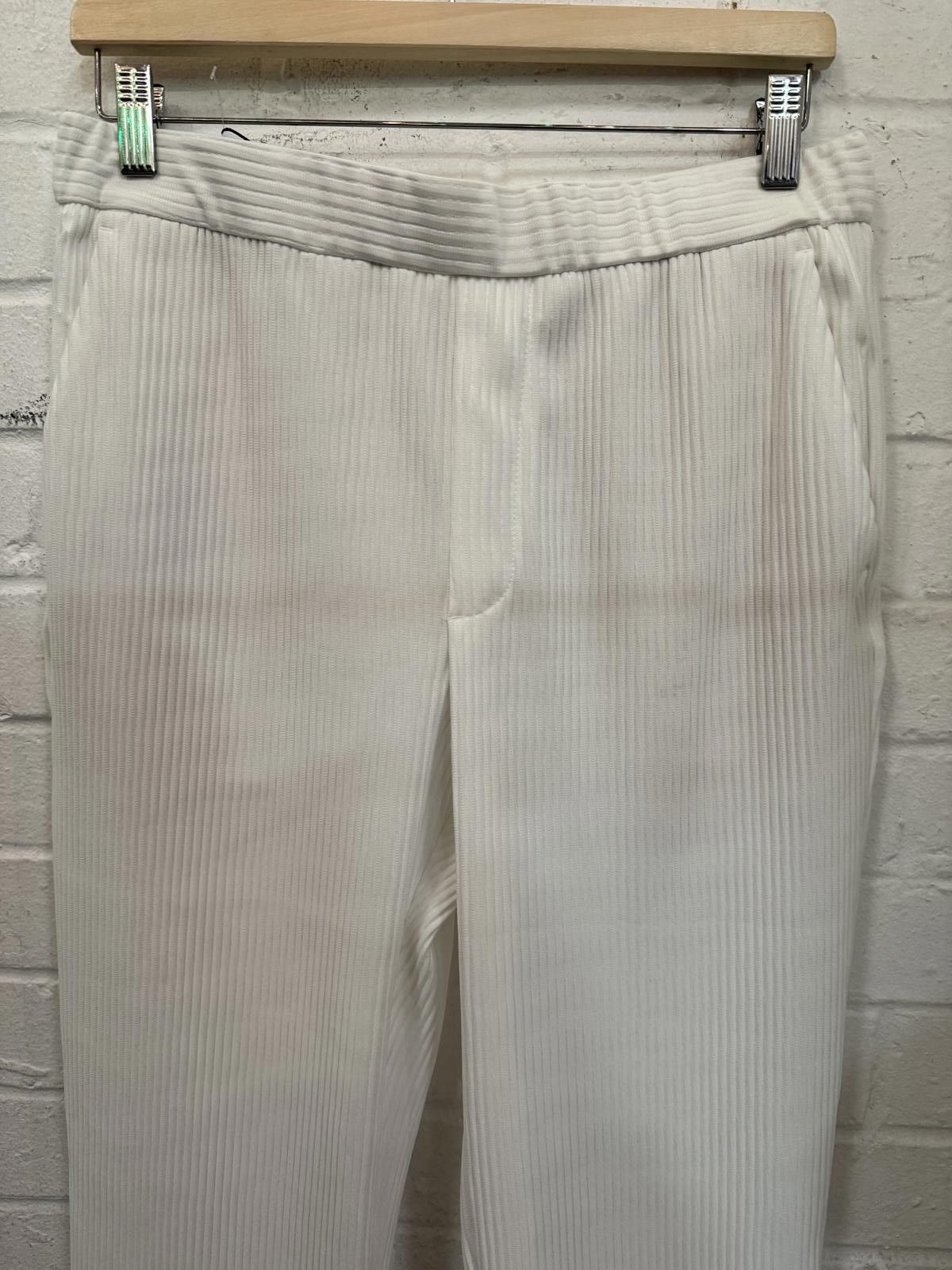 Zara Zara White Pinstripe Women's Pants Size 32" / US 10 / IT 46 - 3 Thumbnail