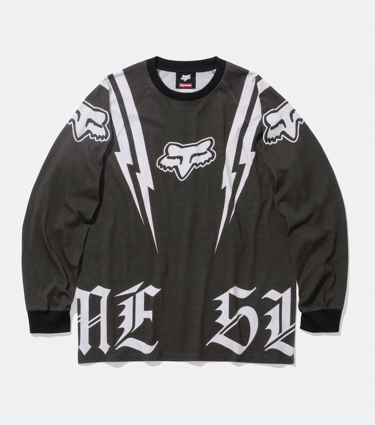 Supreme Supreme Fox racing moto Jersey top black | Grailed