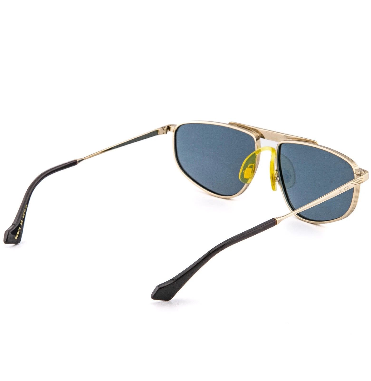 Gucci GUCCI 0841 Gold Blue Logo Narrow GG0841S Sunglasses 003 Size ONE SIZE - 3 Thumbnail