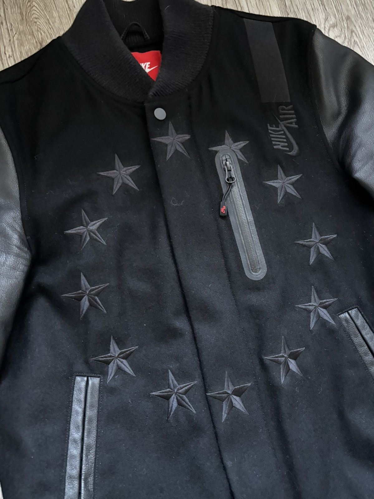 Nike NIKE Destroyer Leather & Wool Varsity Jacket 802644-010 Size US S / EU 44-46 / 1 - 7 Thumbnail