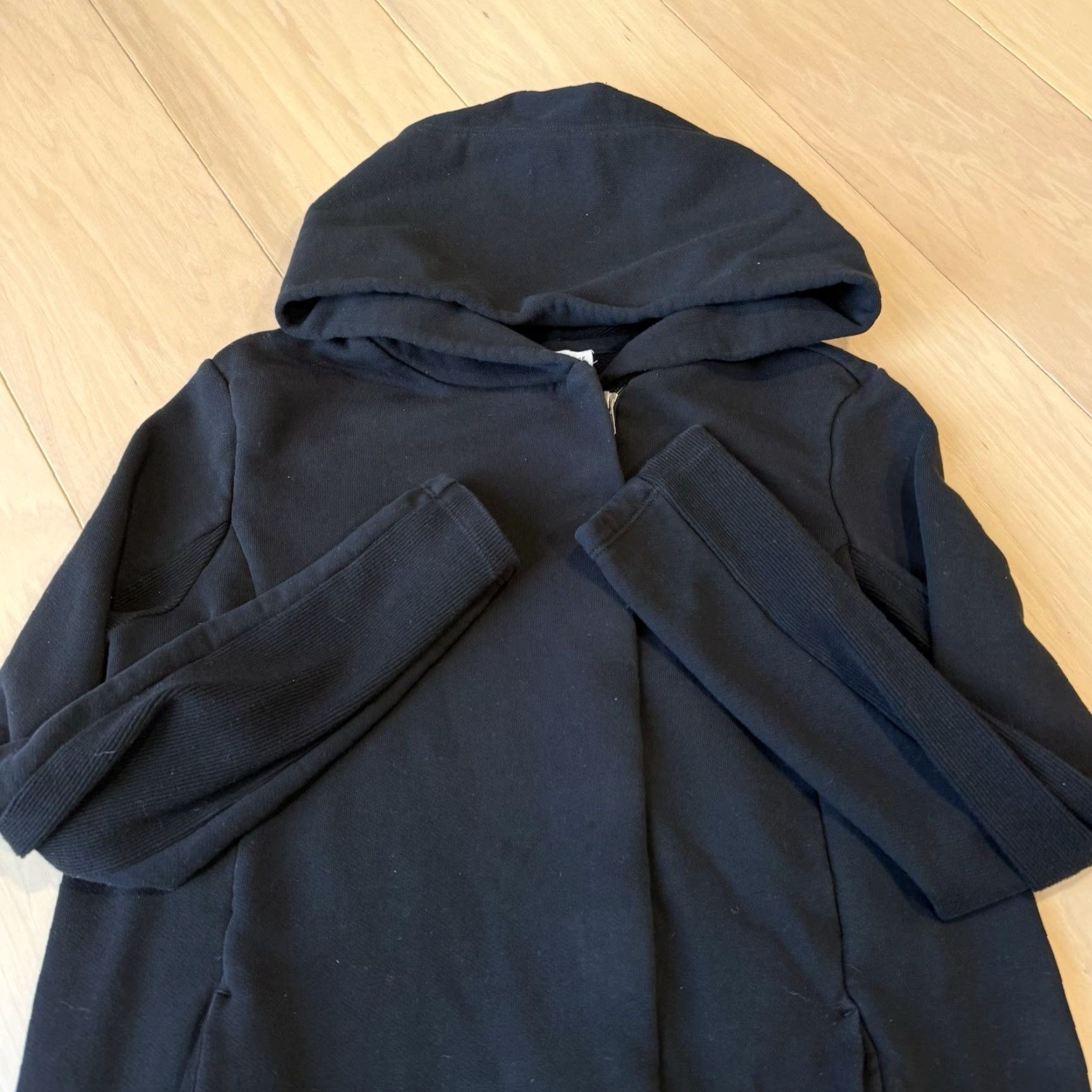 James Perse VINTAGE James Perse Jacket Women’s 4 Black Cotton Full Zip Asymmetrical Hoodie Fleece Size S / US 4 / IT 40 - 4 Thumbnail