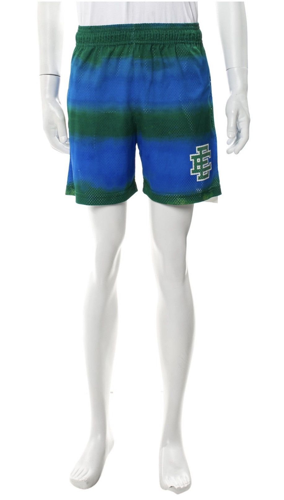 Eric Emanuel ERIC EMANUEL EE MESH SHORTS BLUE/GREEN STRIPE SIZE M Size US 31 - 9 Thumbnail