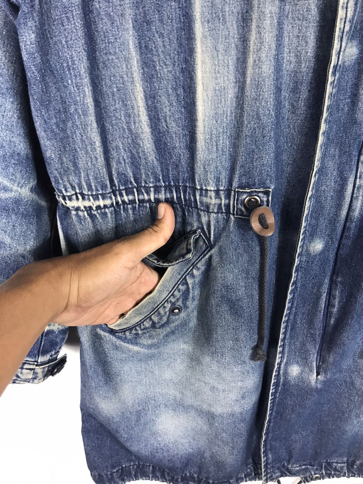 Japanese Brand ⚡️Titicaca Vintage Hooded Denim Ripped Parka Jacket Size M / US 6-8 / IT 42-44 - 6 Thumbnail