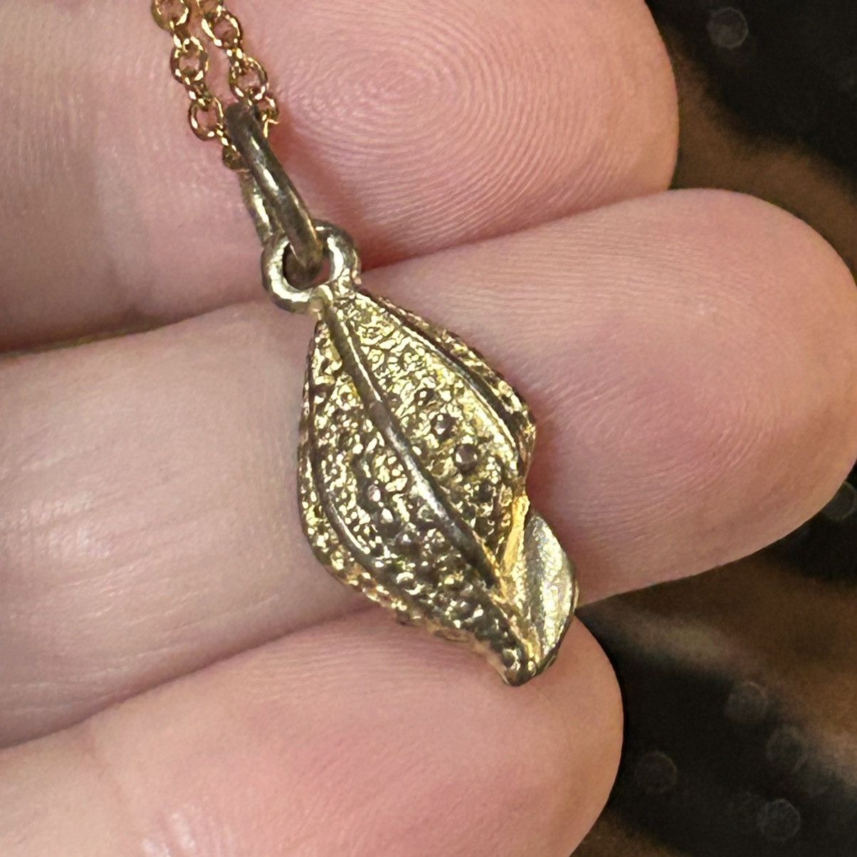 Handmade Handcrafted vintage brass shell pendant on chain necklace Size ONE SIZE - 1 Thumbnail