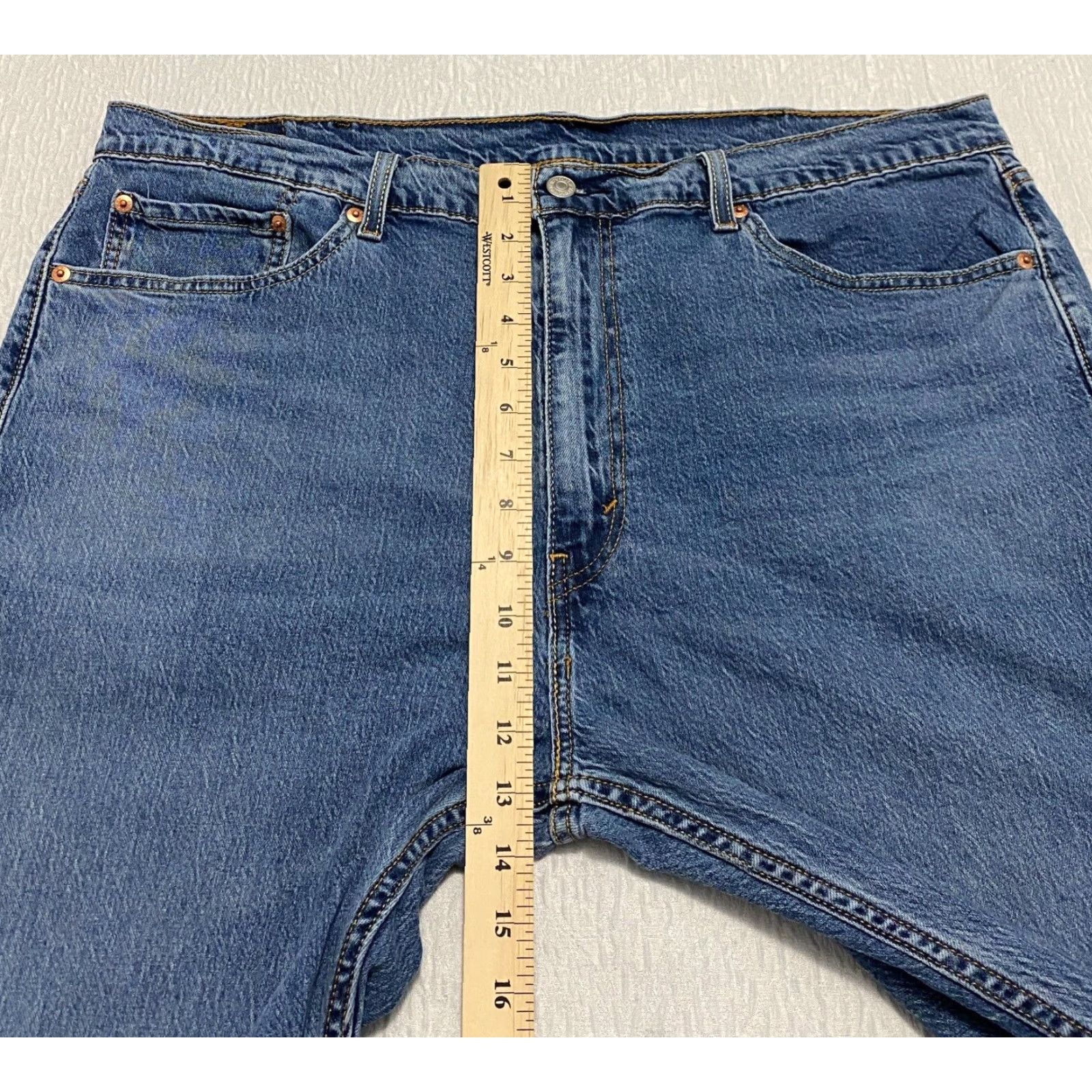 Levi's Levi's 505 Regular Fit Jeans Men's 40x30 Blue Denim 5-Pocket Solid Medium Wash Vintage USA 14? Size US 40 / EU 56 - 6 Thumbnail