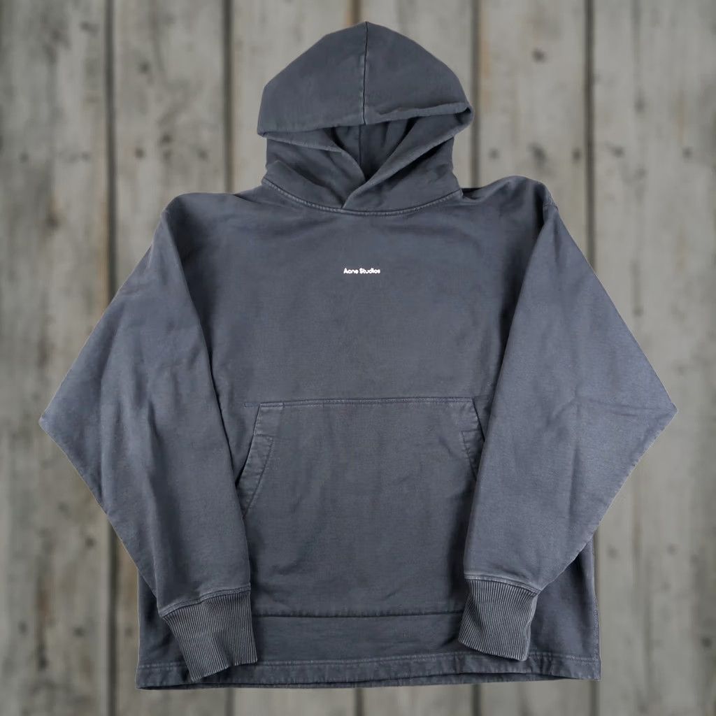 Acne Studios ACNE STUDIOS Mens Hoodie Washed Black Franklin Stamp Size S Oversized Hooded Cotton Fleece Pullover Crew Neck Regular Fit Winter Fall Gents Size US S / EU 44-46 / 1 - 1 Thumbnail