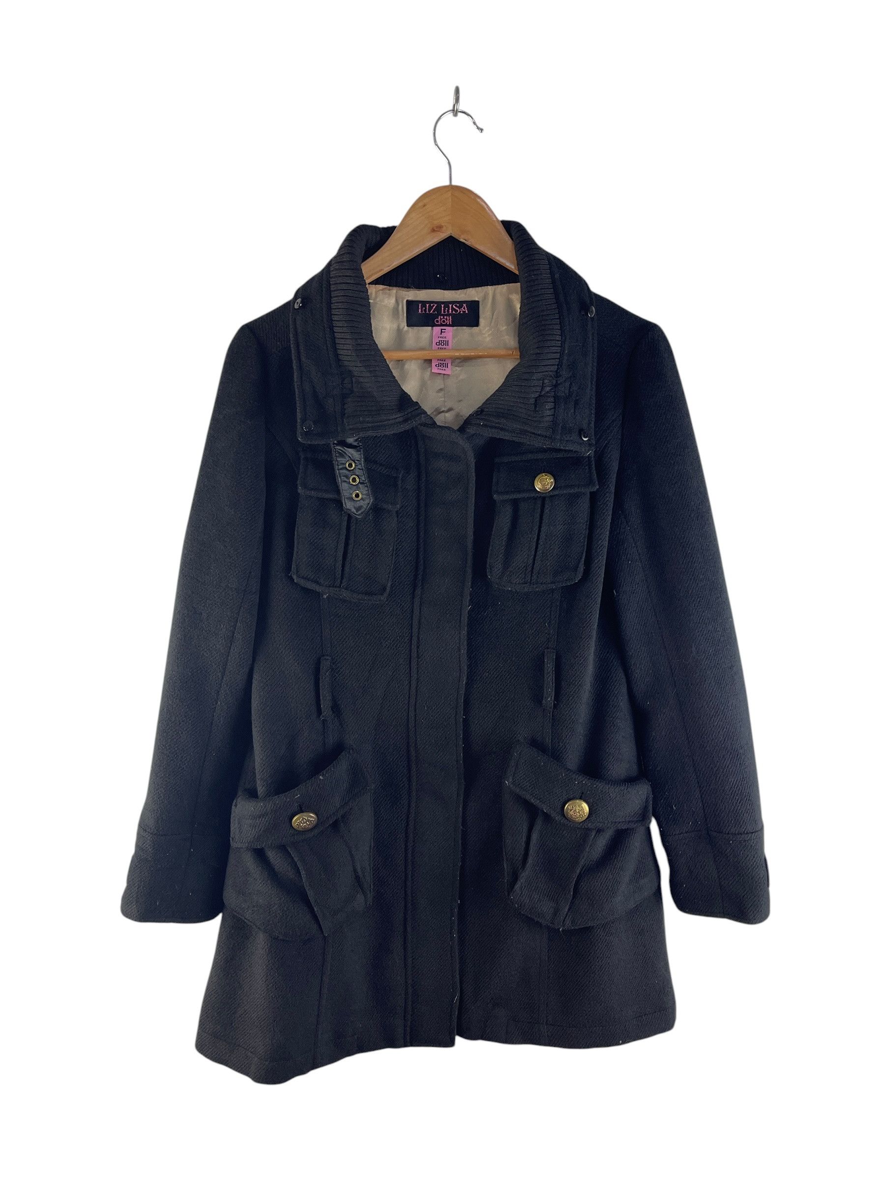 Japanese Brand Liz Lisa Doll Black Wool Coat Military Style Japanese Jacket Size US XS / EU 42 / 0 - 1 Thumbnail