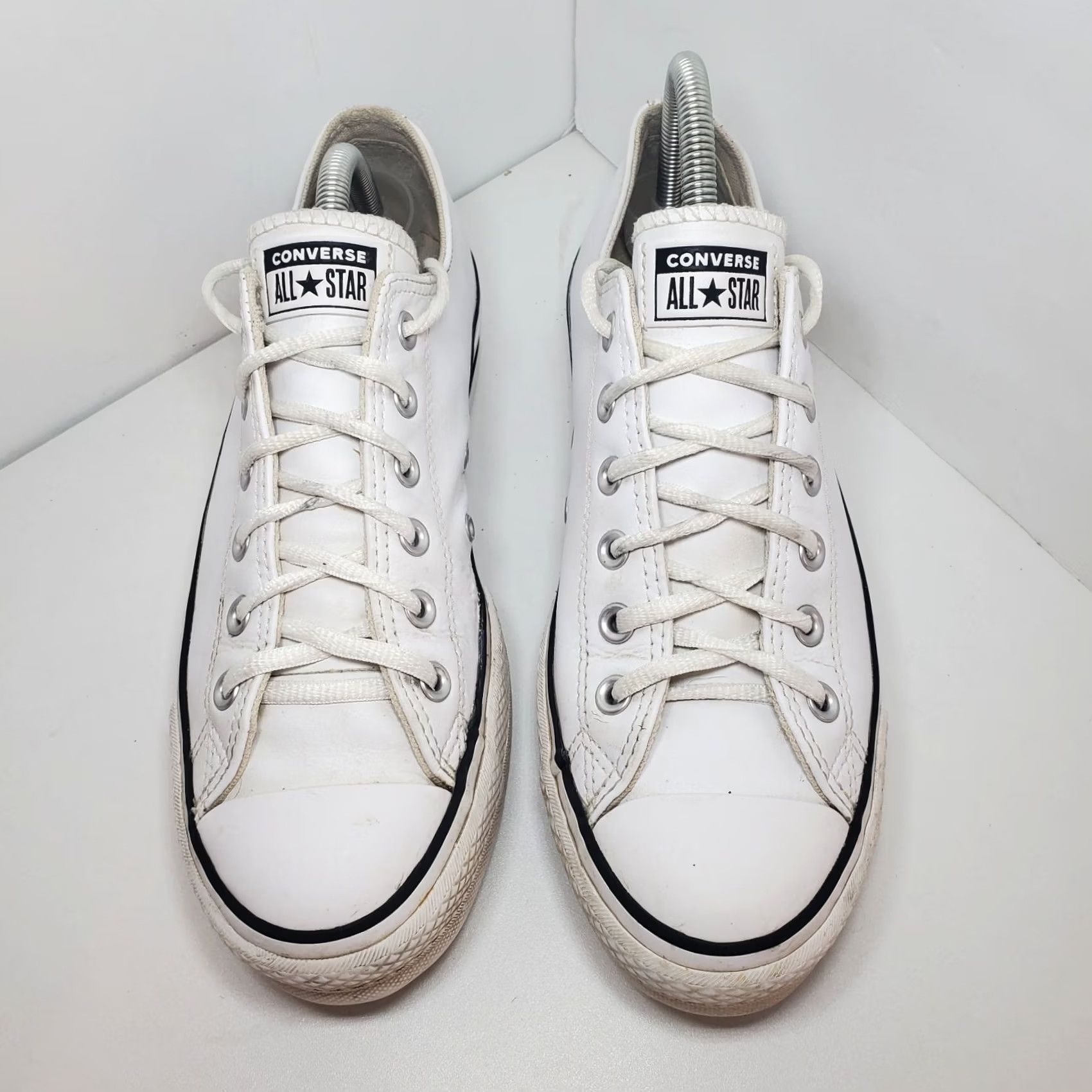 Converse Converse Shoes Womens White Leather Platform Low Top Sneakers All Stars Size M / US 6-8 / IT 42-44 - 3 Thumbnail