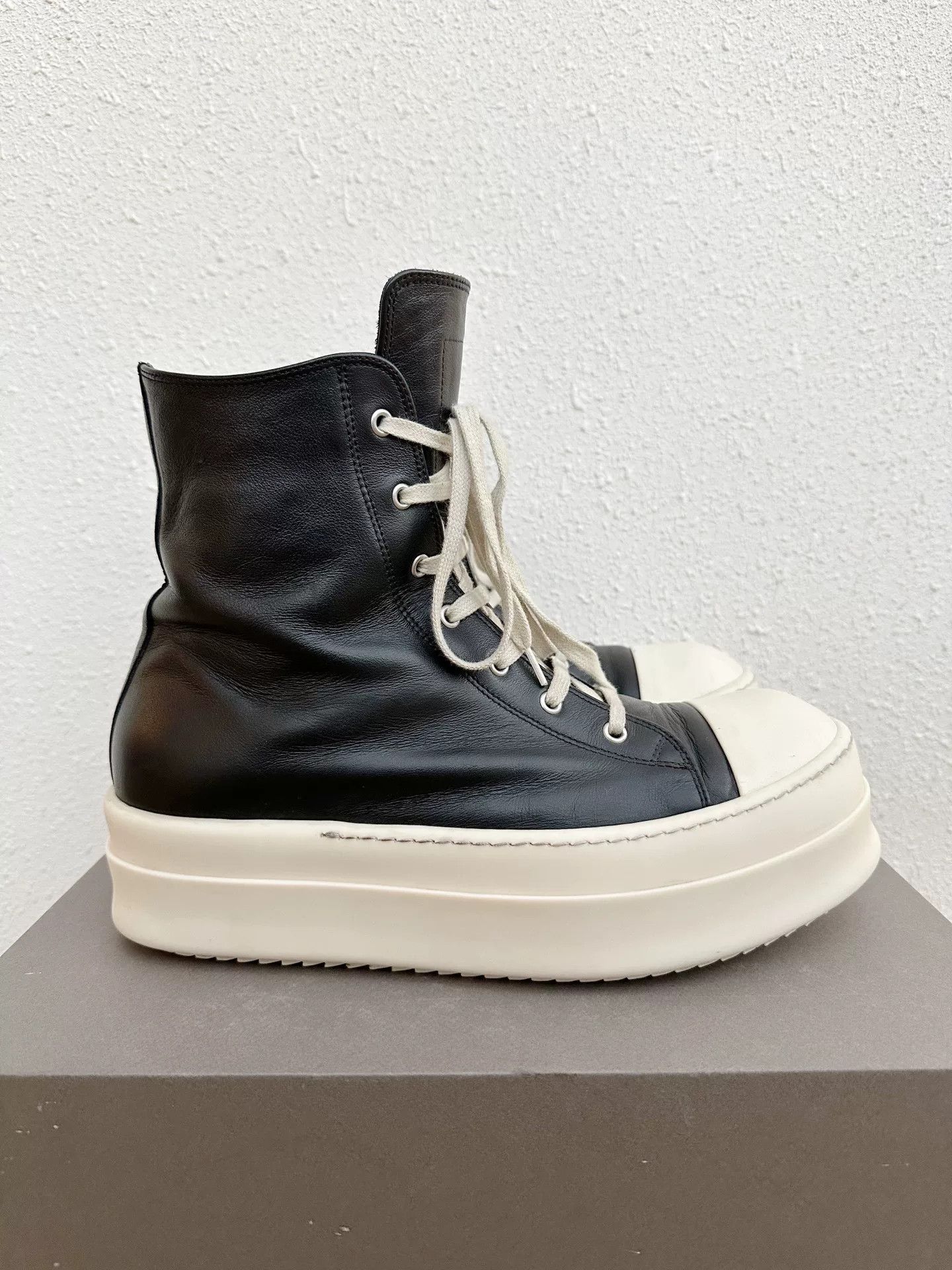 Rick Owens Rick Owens Platform Leather Black White Size US 11 / EU 44 - 1 Thumbnail