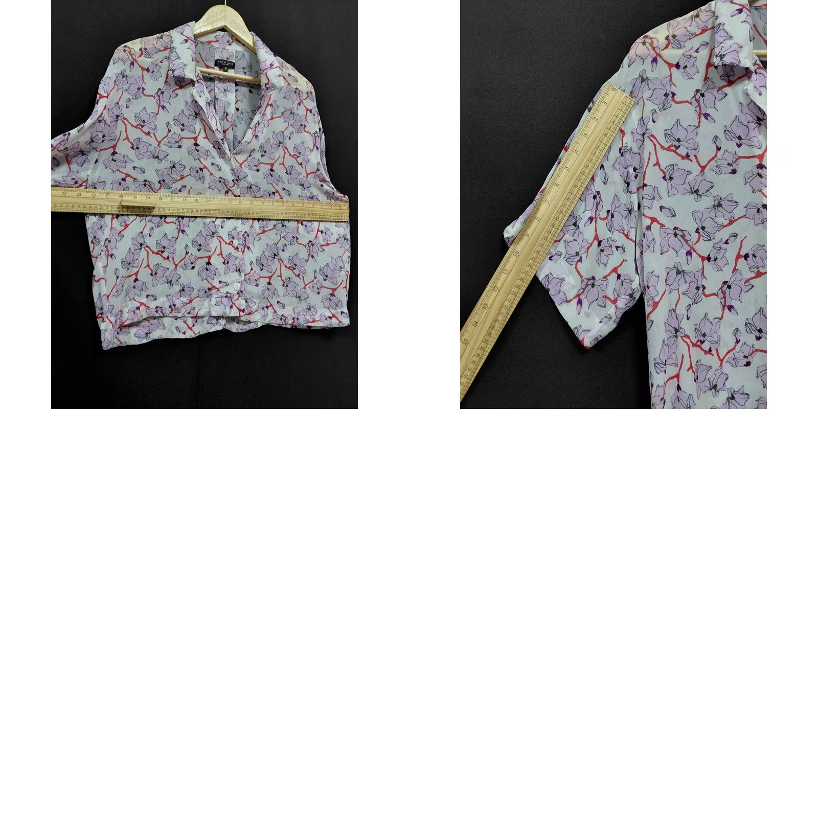Rag & Bone rag & bone NEW YORK Floral Viscose Blouse Short Sleeve XS Woman Shirt Size XS / US 0-2 / IT 36-38 - 8 Thumbnail