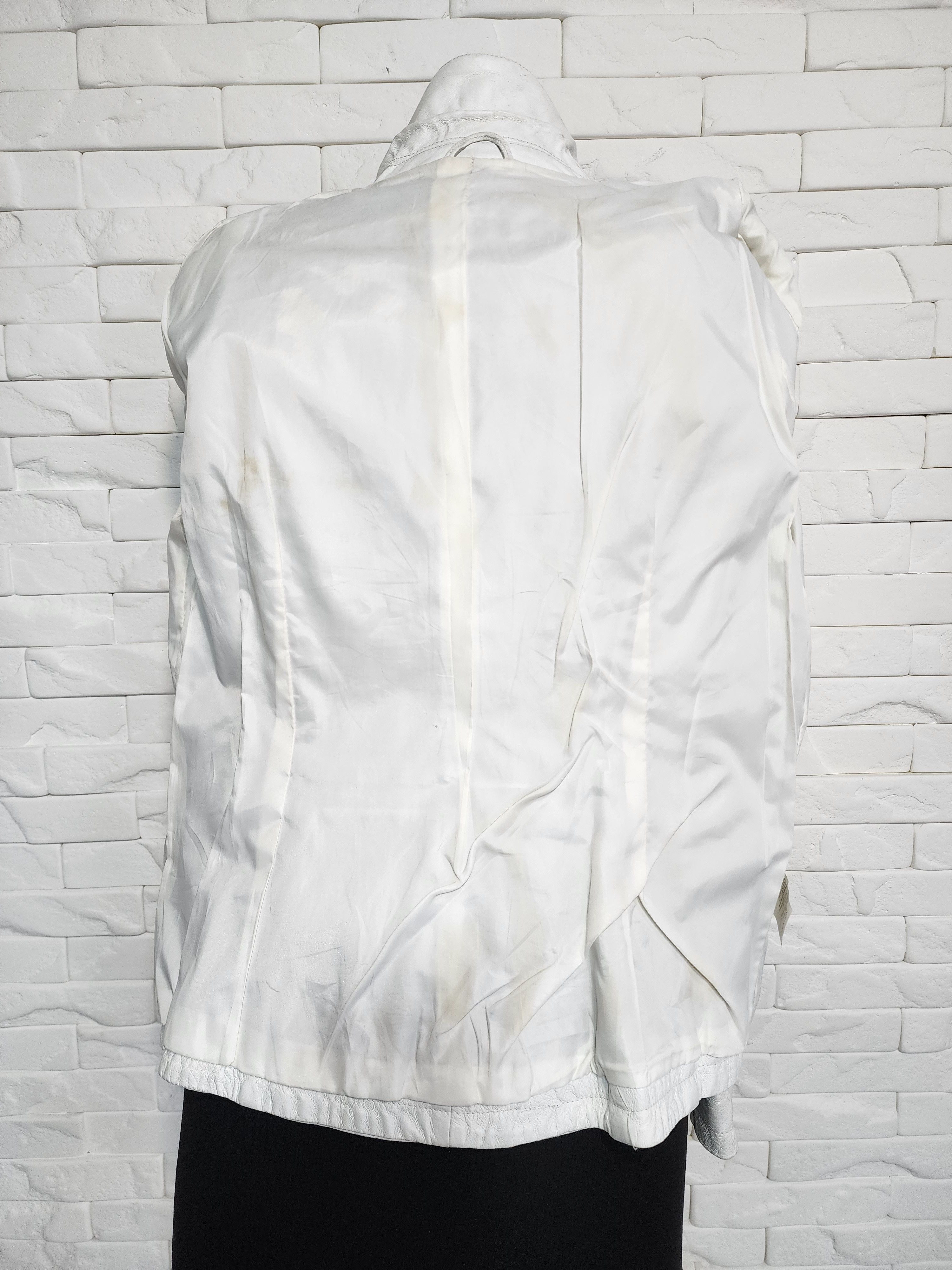 Genuine Leather White Leather Jacket. Women's Outwear Size M / US 6-8 / IT 42-44 - 7 Thumbnail