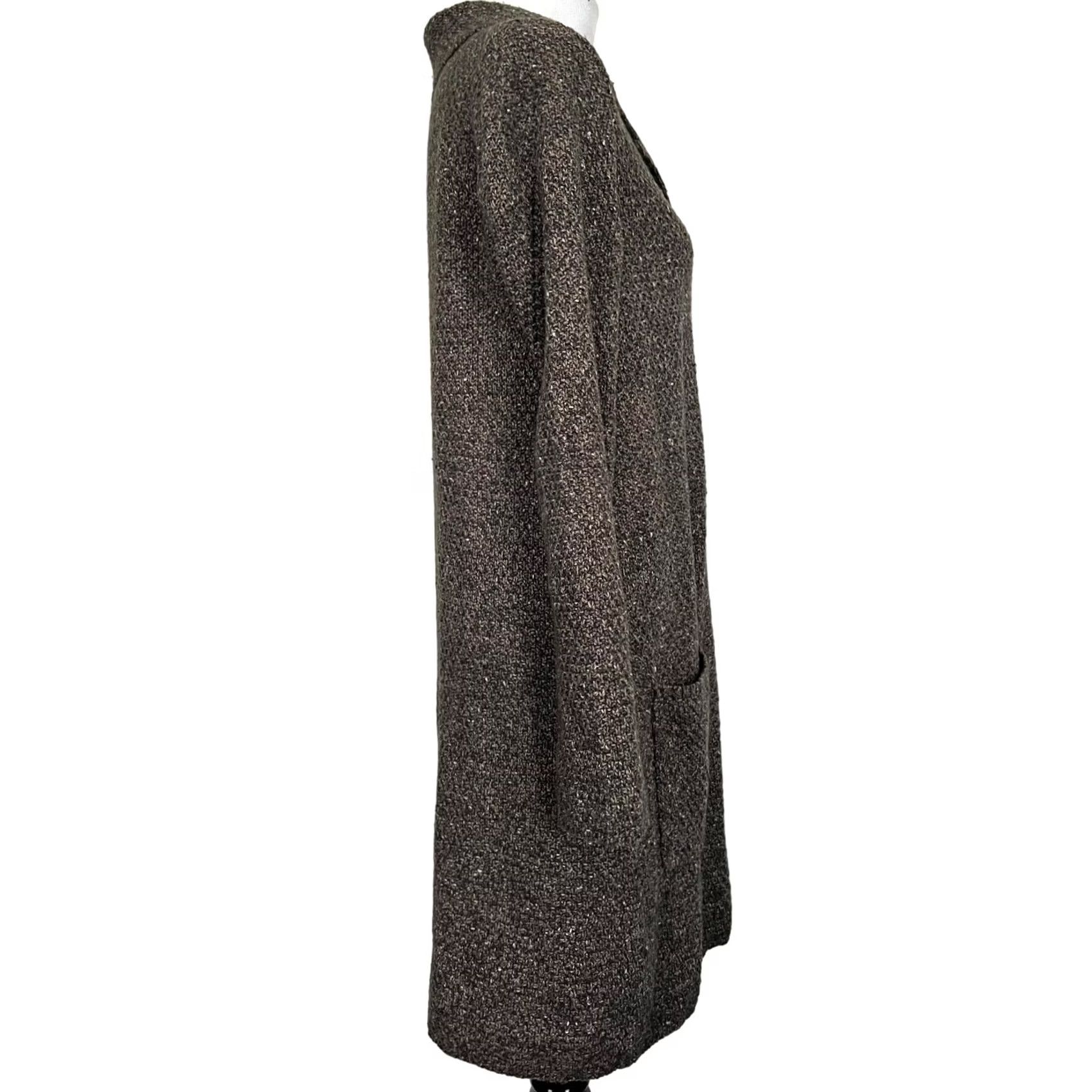 J. Jill J.Jill Cardigan Sweater Boucle Duster Brown Cotton Blend Women’s S Cardigan Cozy Winter Wool Blend (Note: No new info; only rearranged) Size S / US 4 / IT 40 - 7 Thumbnail