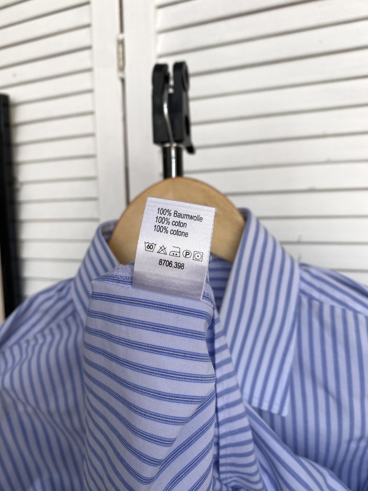 Vintage Vintage Basic Striped Button Up Shirt Hard Cotton Preppy Size US S / EU 44-46 / 1 - 15 Thumbnail