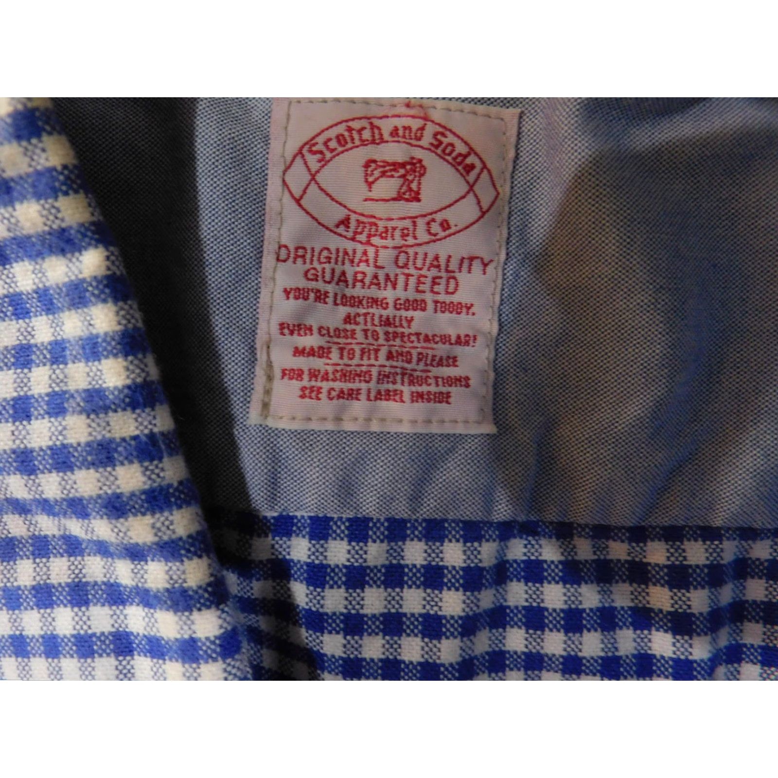 Scotch & Soda **Scotch & Soda Mens Large Long Sleeve Blue Check Button Down Shirt** User: **Scotch & Soda Large Mens Blue Check Button Down Long Sleeve Shirt** Size US L / EU 52-54 / 3 - 5 Thumbnail