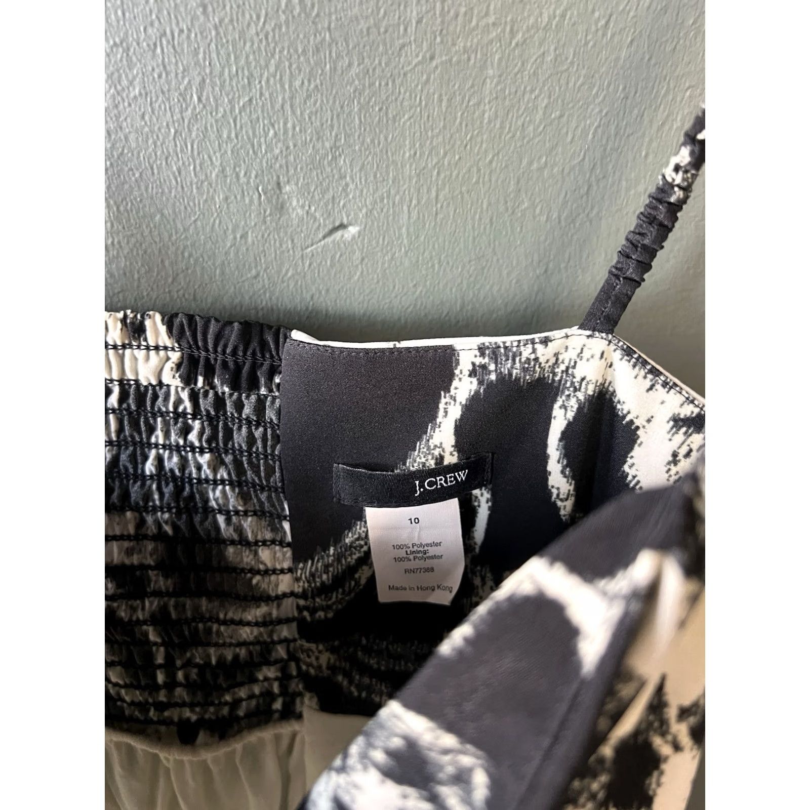 J.Crew J.CREW Womens Black Abstract Pattern Dress Midi A-Line Sleeveless Size M Size M / US 6-8 / IT 42-44 - 3 Thumbnail
