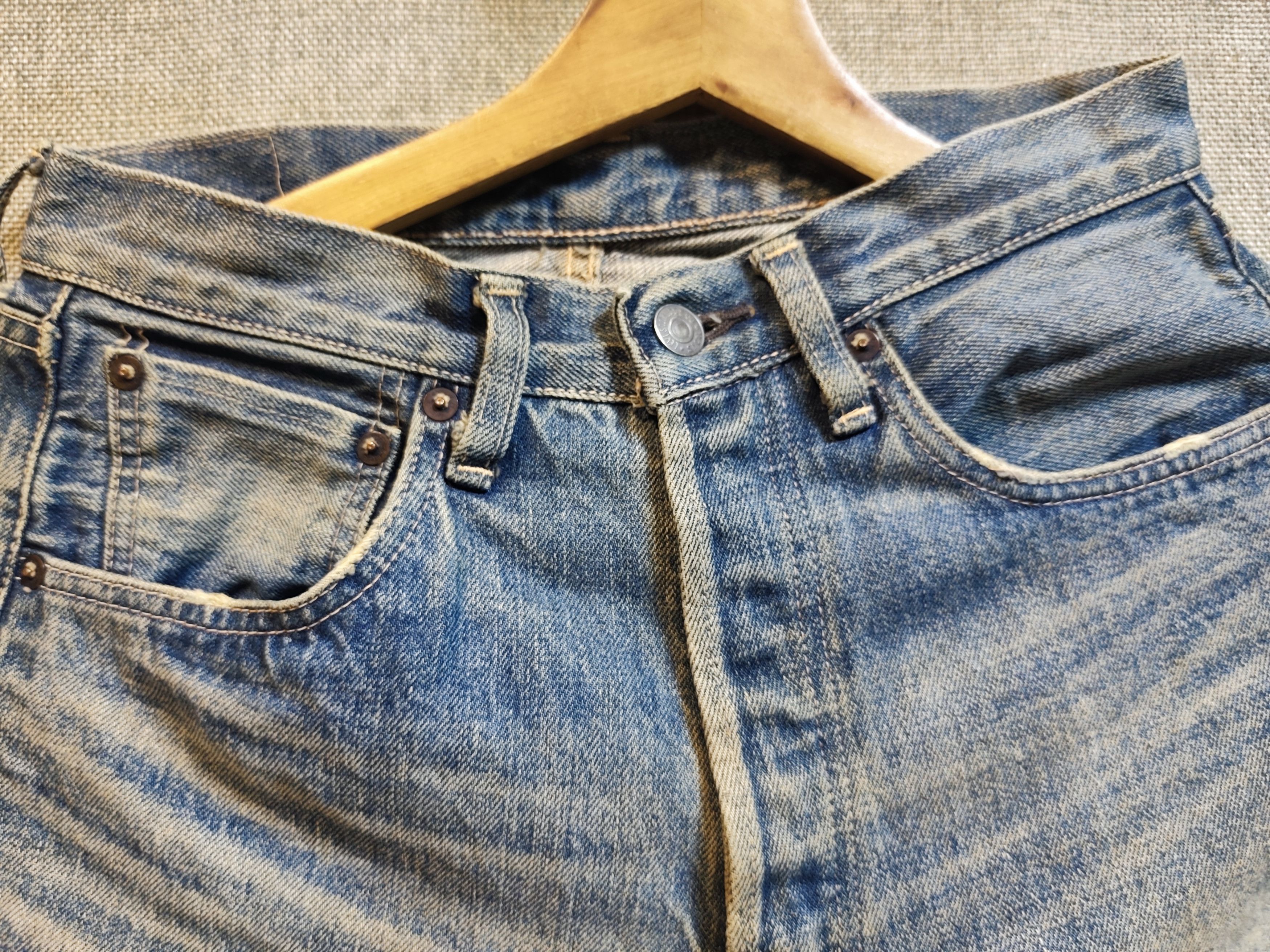 Levi's Vintage Levi’s LVC 1955 501XX Selvedge Denim Distressed Size US 29 - 4 Thumbnail