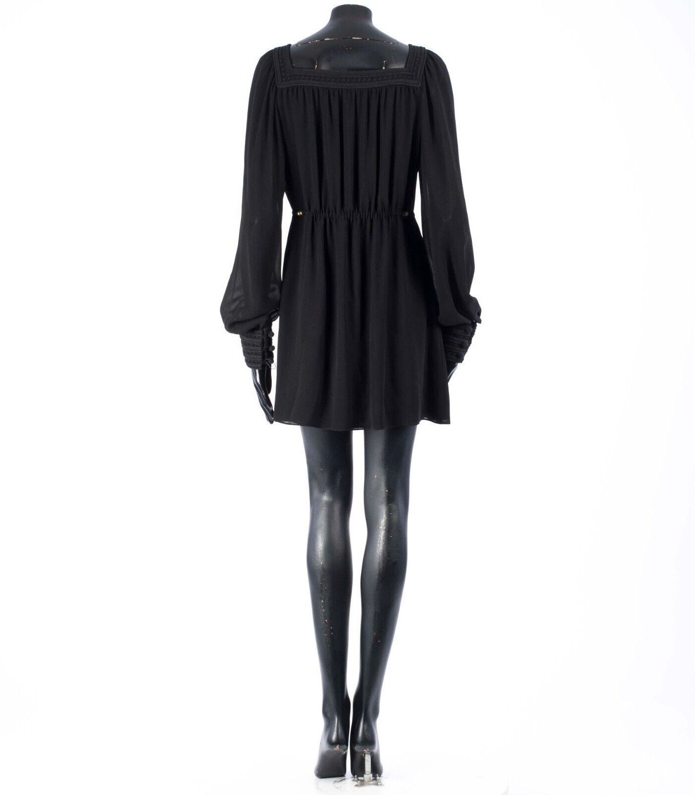 Saint Laurent Paris SAINT LAURENT 3690$ Embroidered Dress In Black Silk Crepe Size S / US 4 / IT 40 - 12 Thumbnail