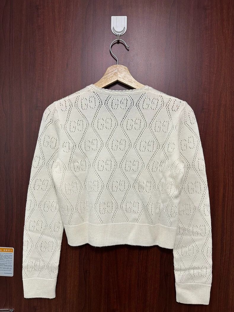 Gucci Gucci White hollow double G letter full print knitwear 2501 Size US XS / EU 42 / 0 - 2 Thumbnail