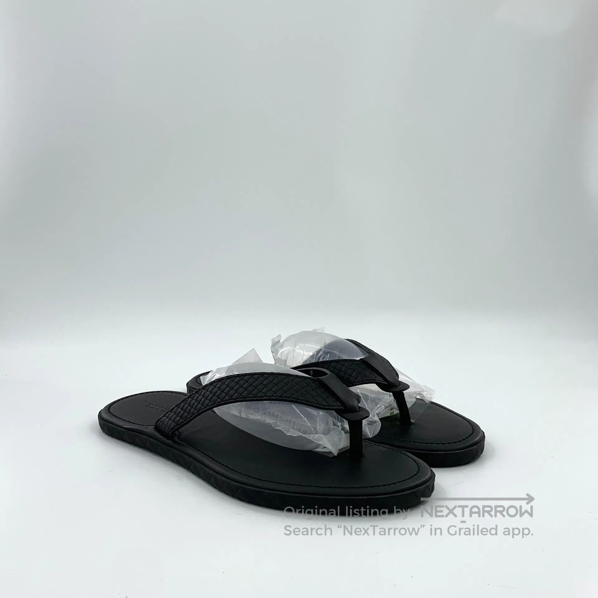 Bottega Veneta Bottega Veneta Black Open Toe Casual Flat Sandals| Size US 11 / EU 44 - 2 Thumbnail