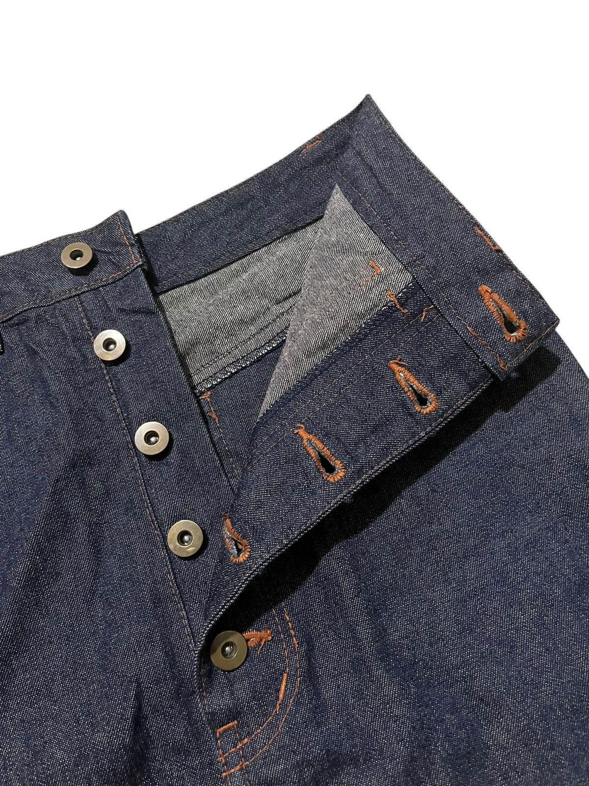 Japanese Brand 2000s Super Lovers Japanese Denim Raw Two-Tone Skirt Size 29" - 6 Thumbnail