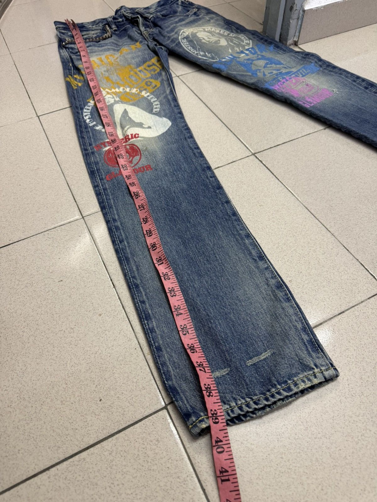 Hysteric Glamour HYSTERIC GLAMOUR SELVEDGE PRINTED JEANS SIZE 28 Size US 28 / EU 44 - 3 Thumbnail