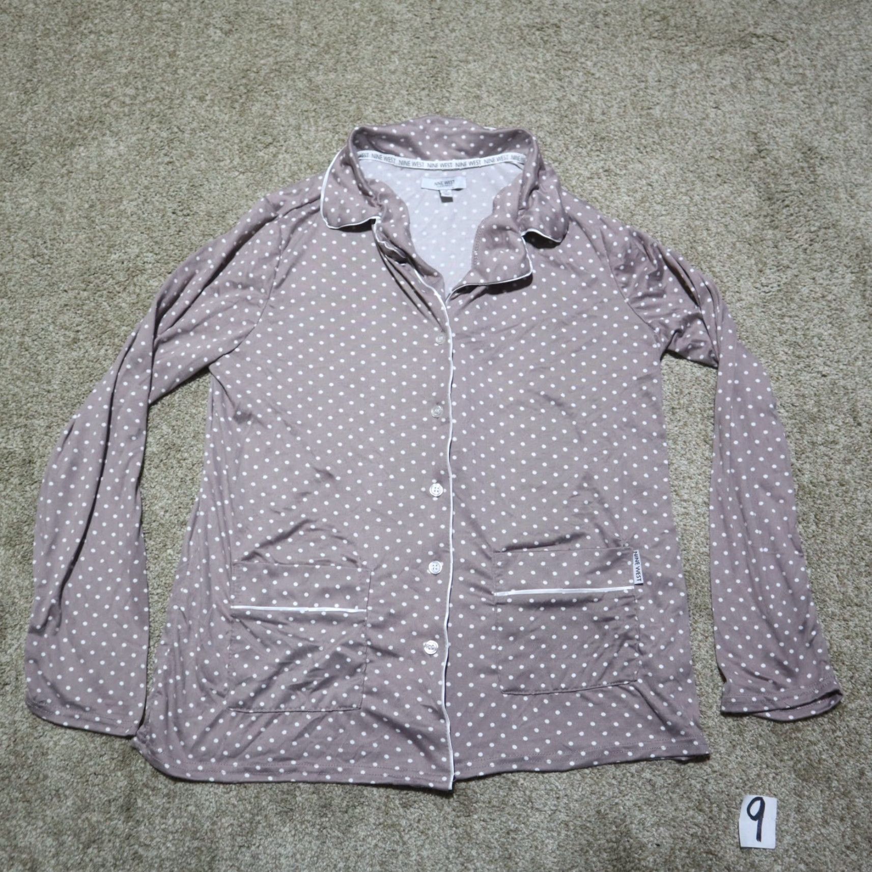 Nine West Nine West Shirt Women Small Purple Sleepwear Button Up Pajama Top - Adult Small Womens Shoes? Size S / US 4 / IT 40 - 2 Thumbnail
