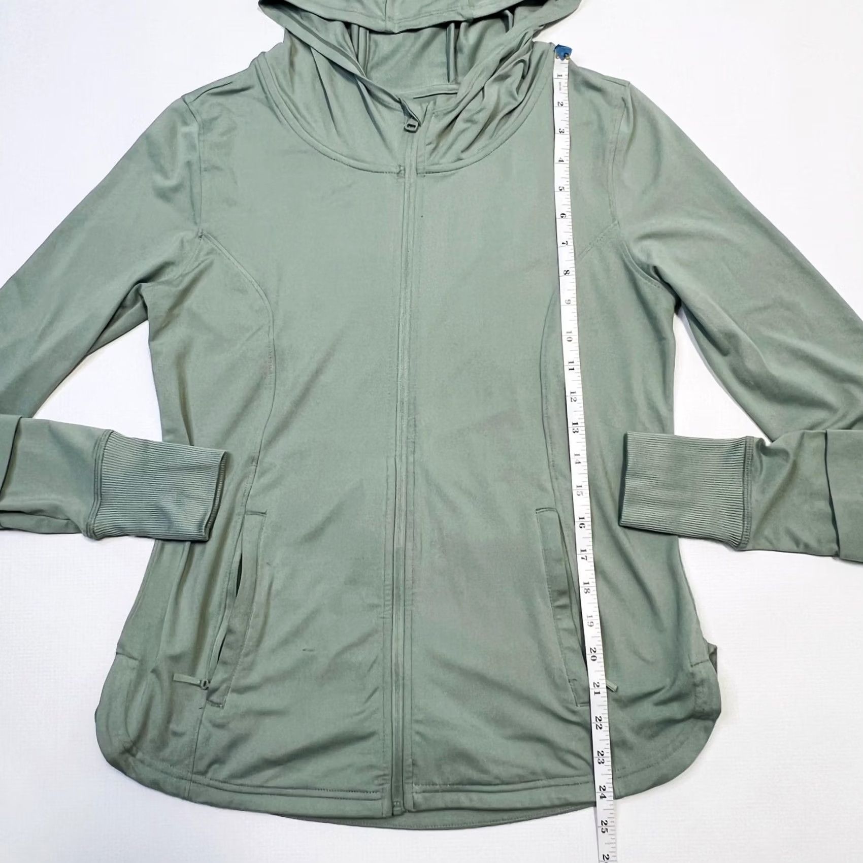 Vintage 7Diamonds Core Jacket Womens Small Green Full Zip Hoodie Stretch Thumb Holes Jacket Size S / US 4 / IT 40 - 6 Thumbnail
