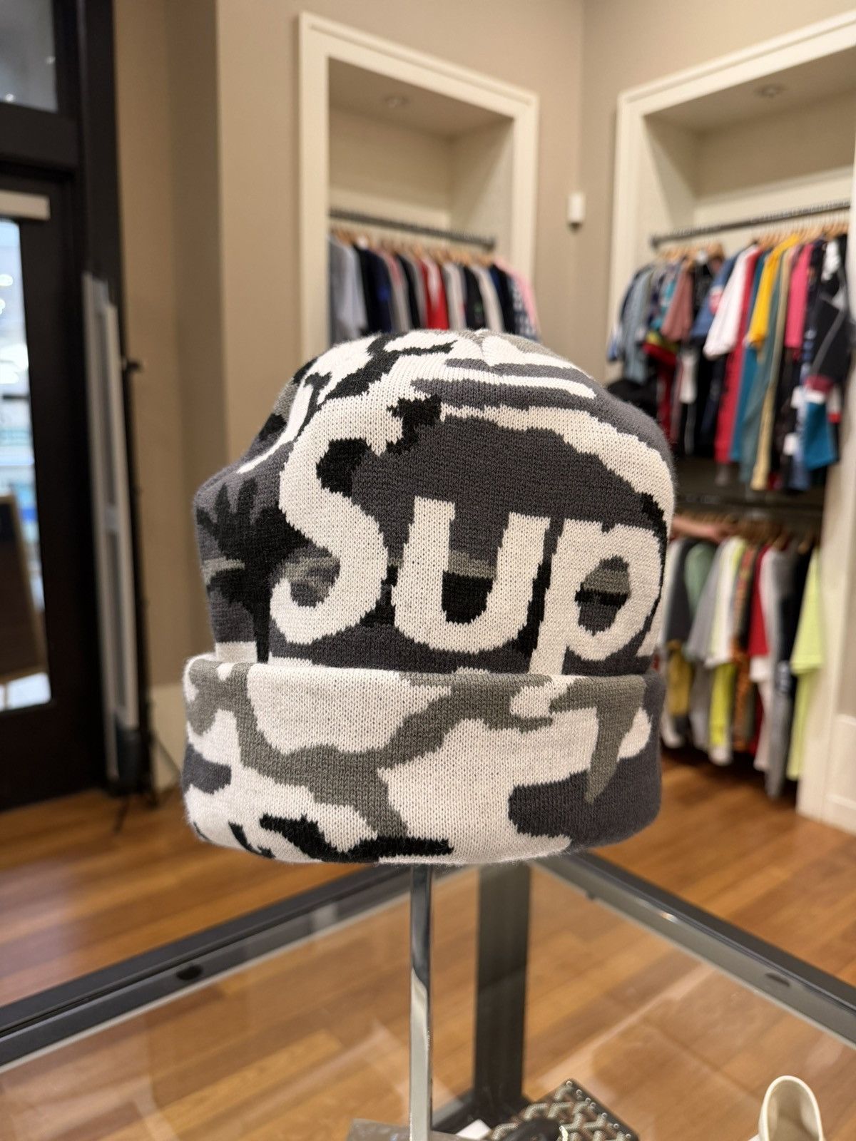 Supreme Supreme Snow Camo Big Logo Beanie Size ONE SIZE - 2 Thumbnail