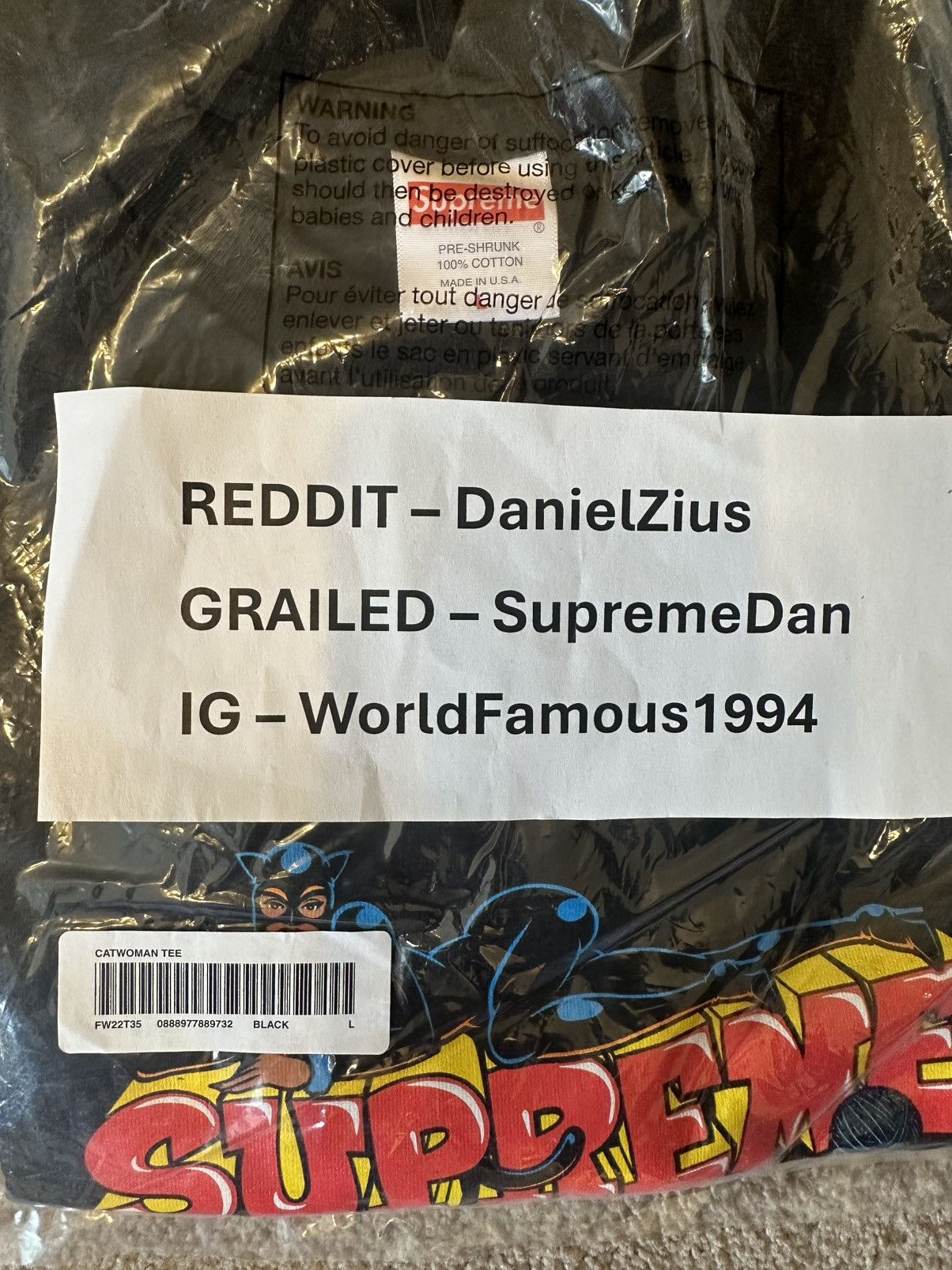 Supreme Supreme Catwoman Tee 'Black' Size US L / EU 52-54 / 3 - 2 Thumbnail