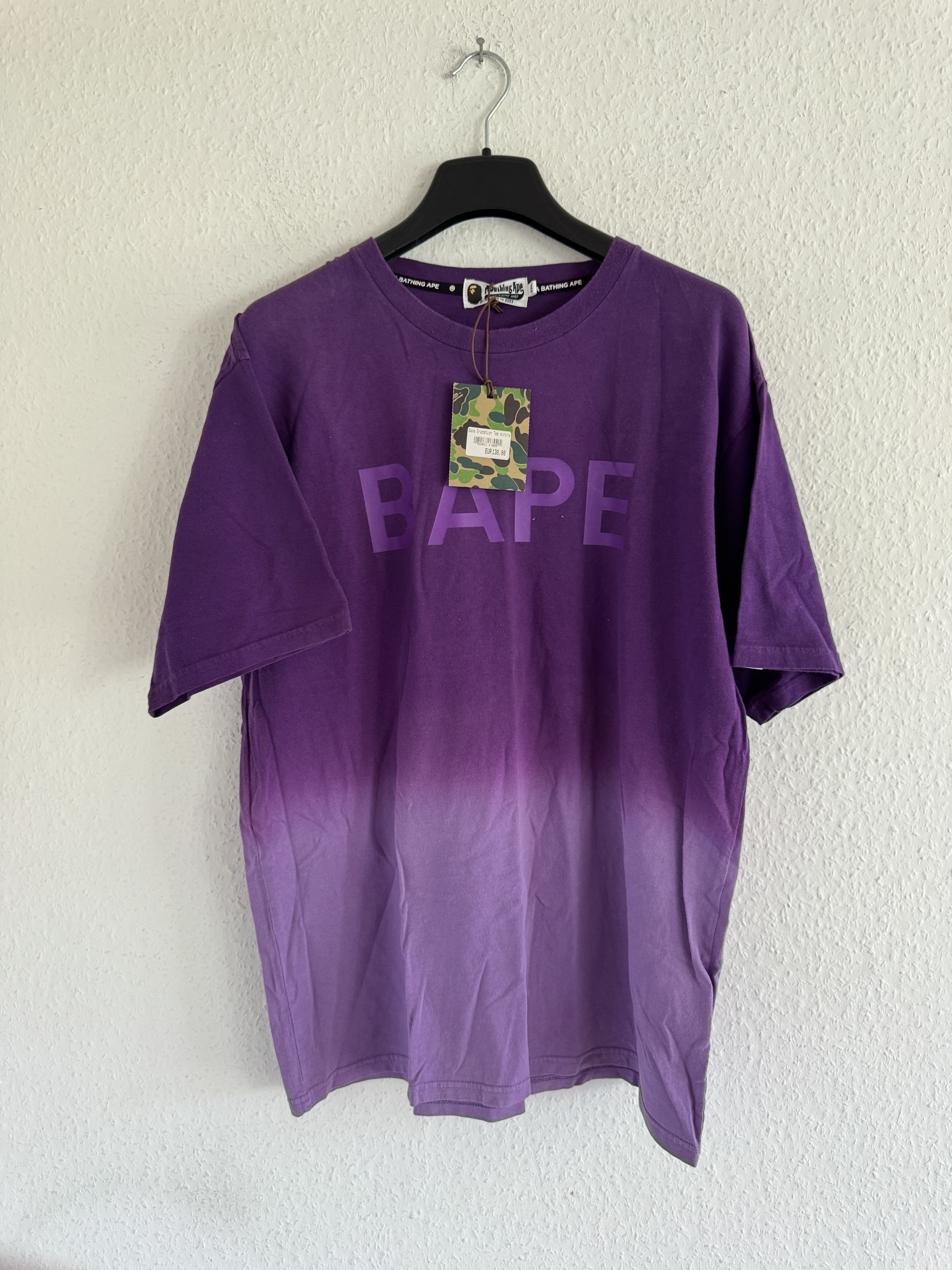 Bape Gradation Logo Tee Purple Size US XXL / EU 58 / 5 - 1 Thumbnail