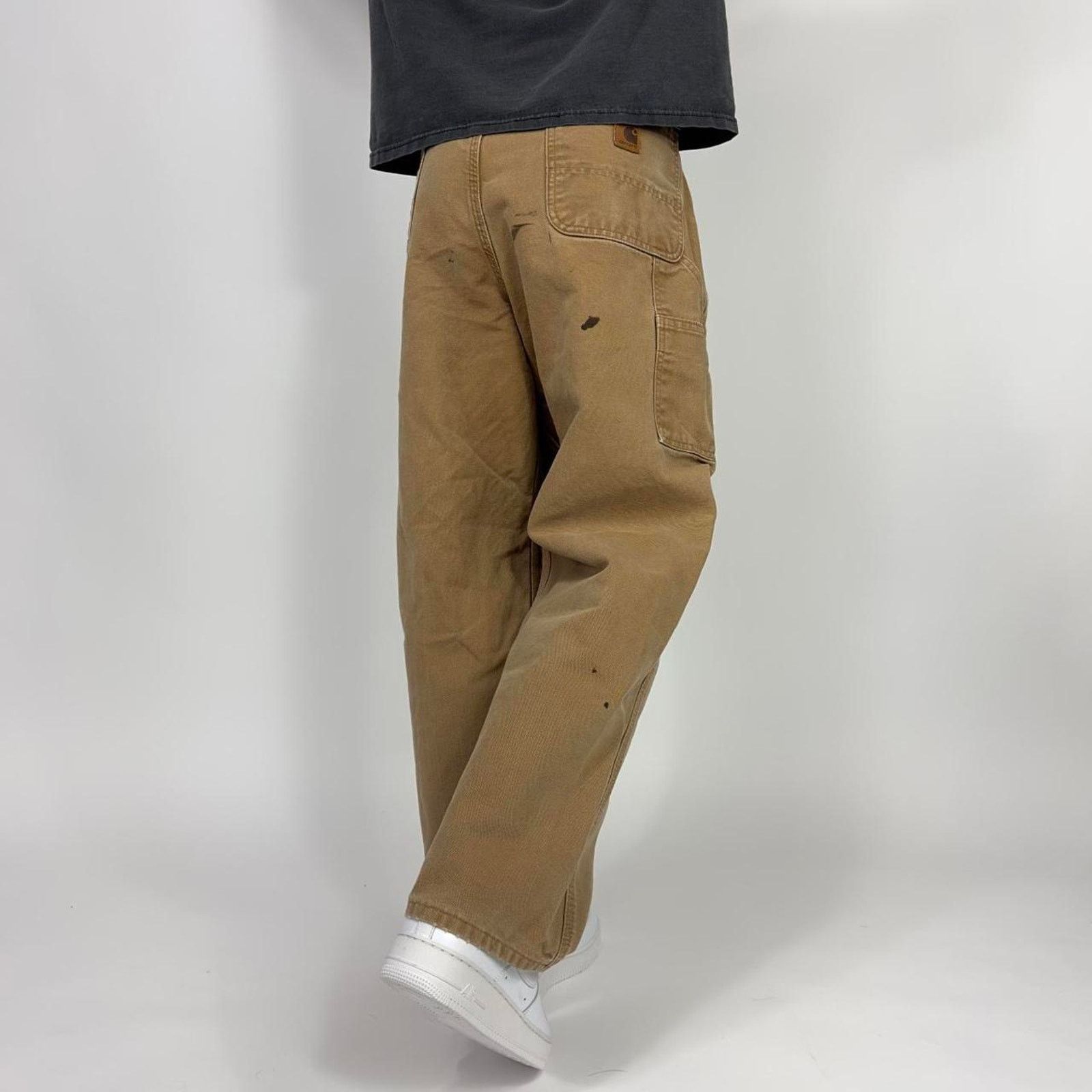 Carhartt × Carhartt Wip Baggy Carhartt Desert Tan Carpenter Denim Streetwear Pants Size US 38 / EU 54 - 1 Thumbnail