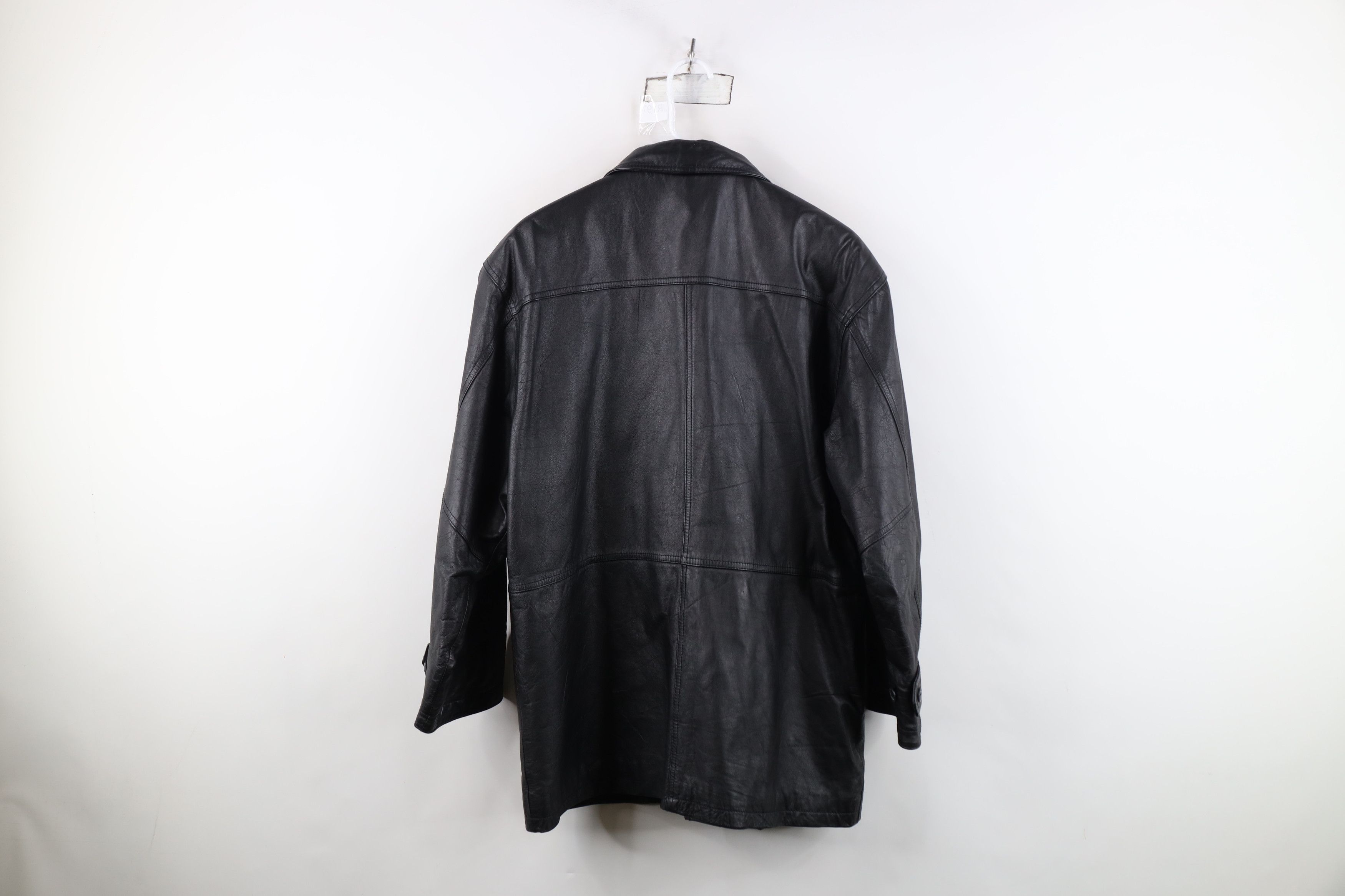 Vintage Vintage 90s Streetwear Leather Chore Barn Jacket Black Size M / US 6-8 / IT 42-44 - 12 Thumbnail