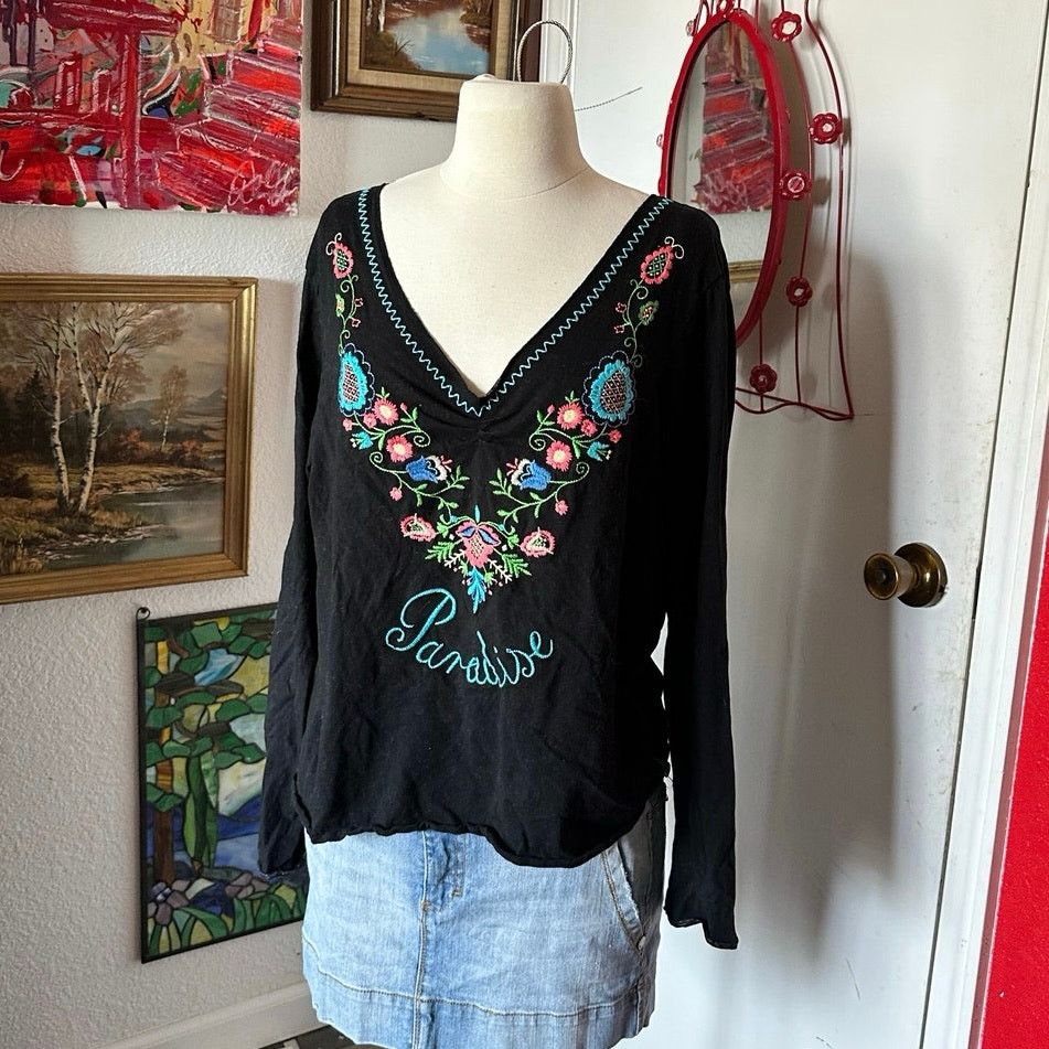 Other white stag paradise embroidered long sleeve shirt Size L / US 10 / IT 46 - 1 Thumbnail