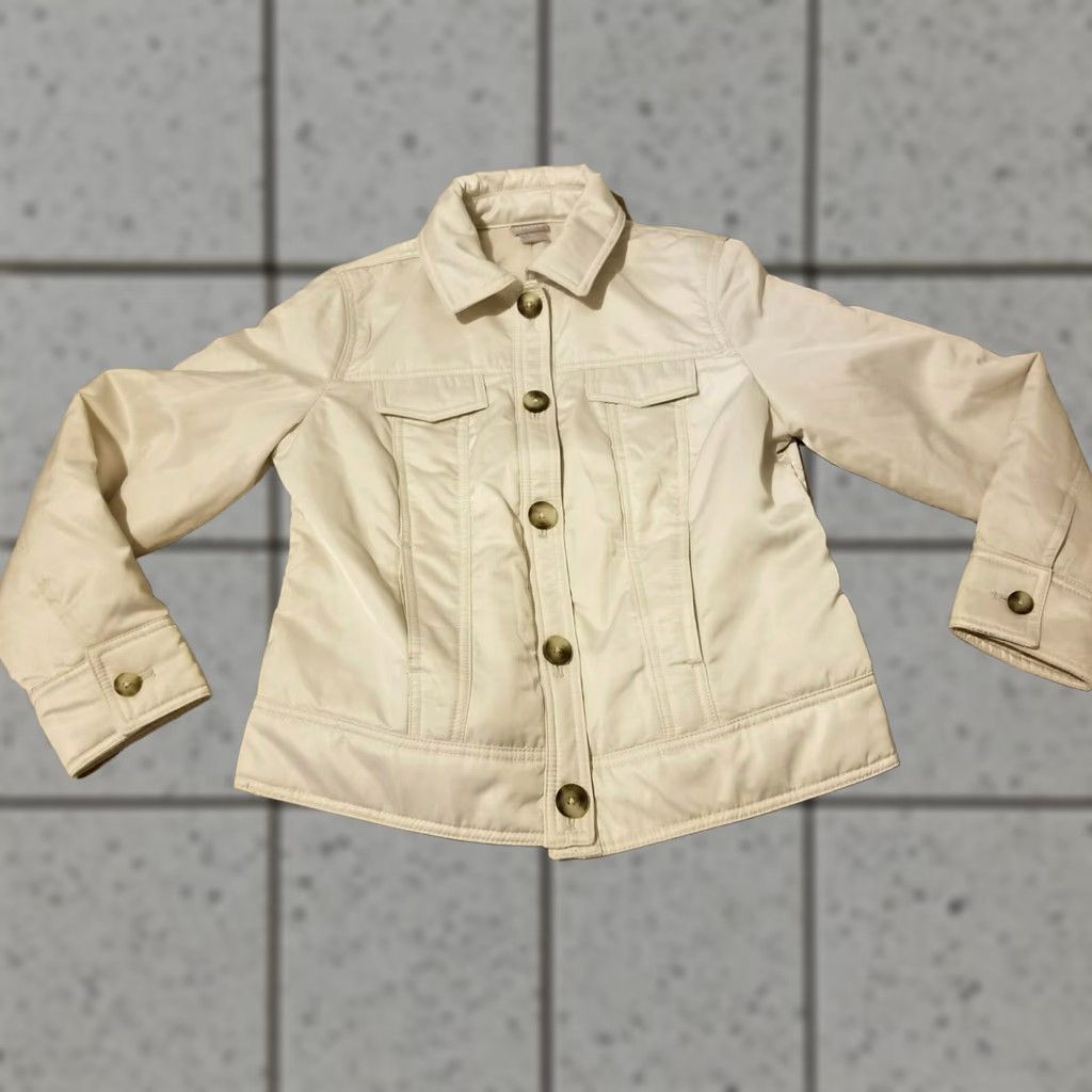 Vintage Chico's Jacket Women 0P Petite Ivory Cream Basic Jacket Kid? Size XS / US 0-2 / IT 36-38 - 1 Thumbnail