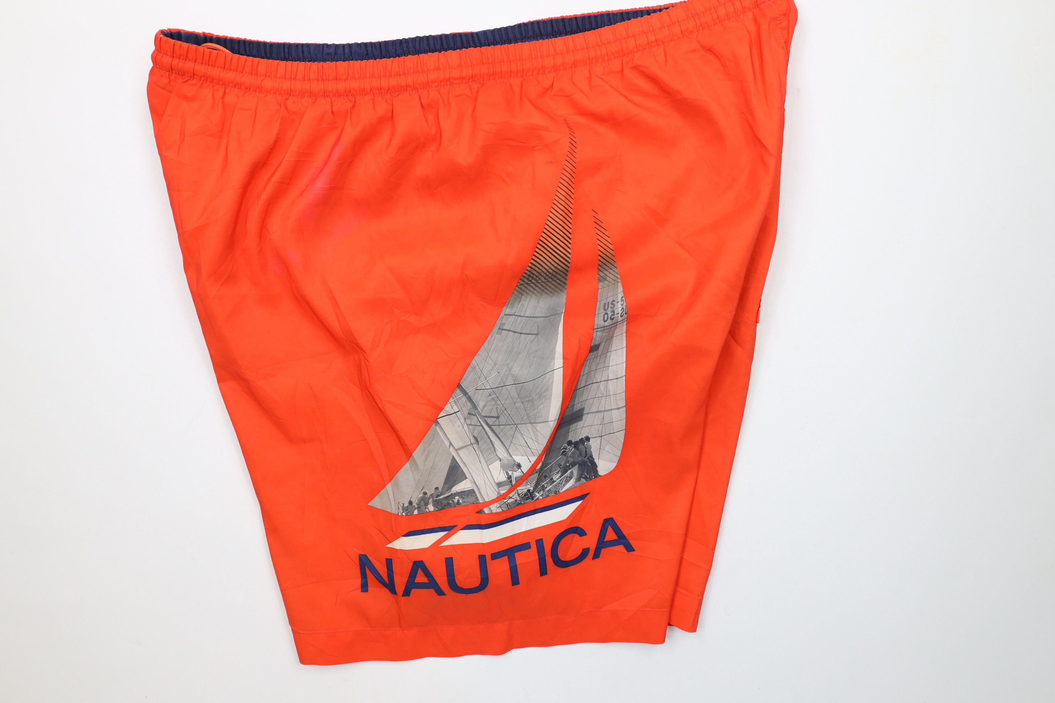Nautica Vintage 90s Nautica Big Sailboat Lined Shorts Swim Trunks Size US 36 / EU 52 - 8 Thumbnail