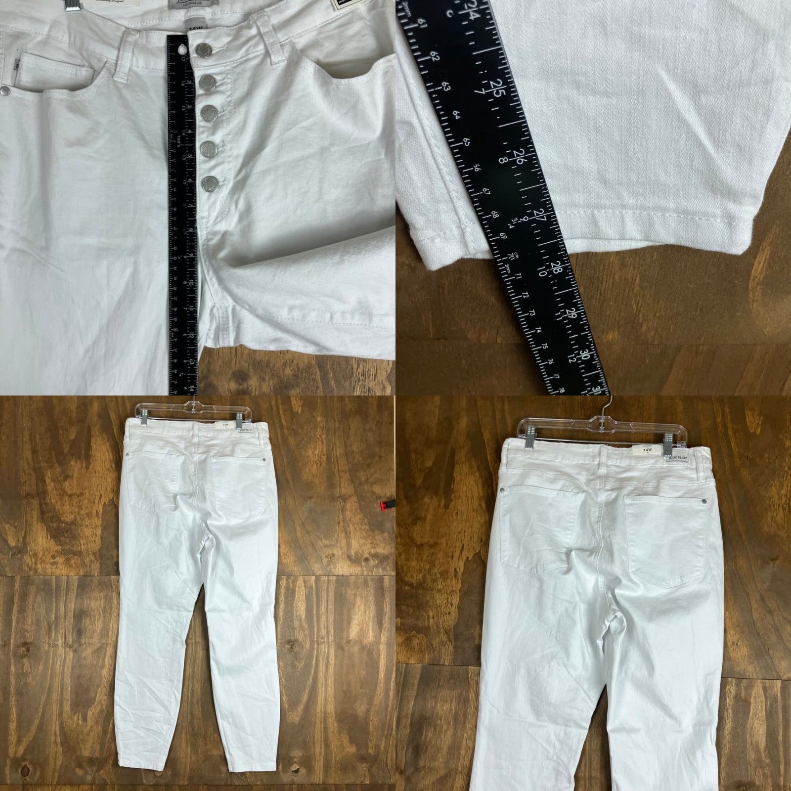 Vintage Judy Blue Womens Jeans White High Waist Skinny Button Fly Stretch 14W Size 36" / US 14 / IT 50 - 8 Thumbnail