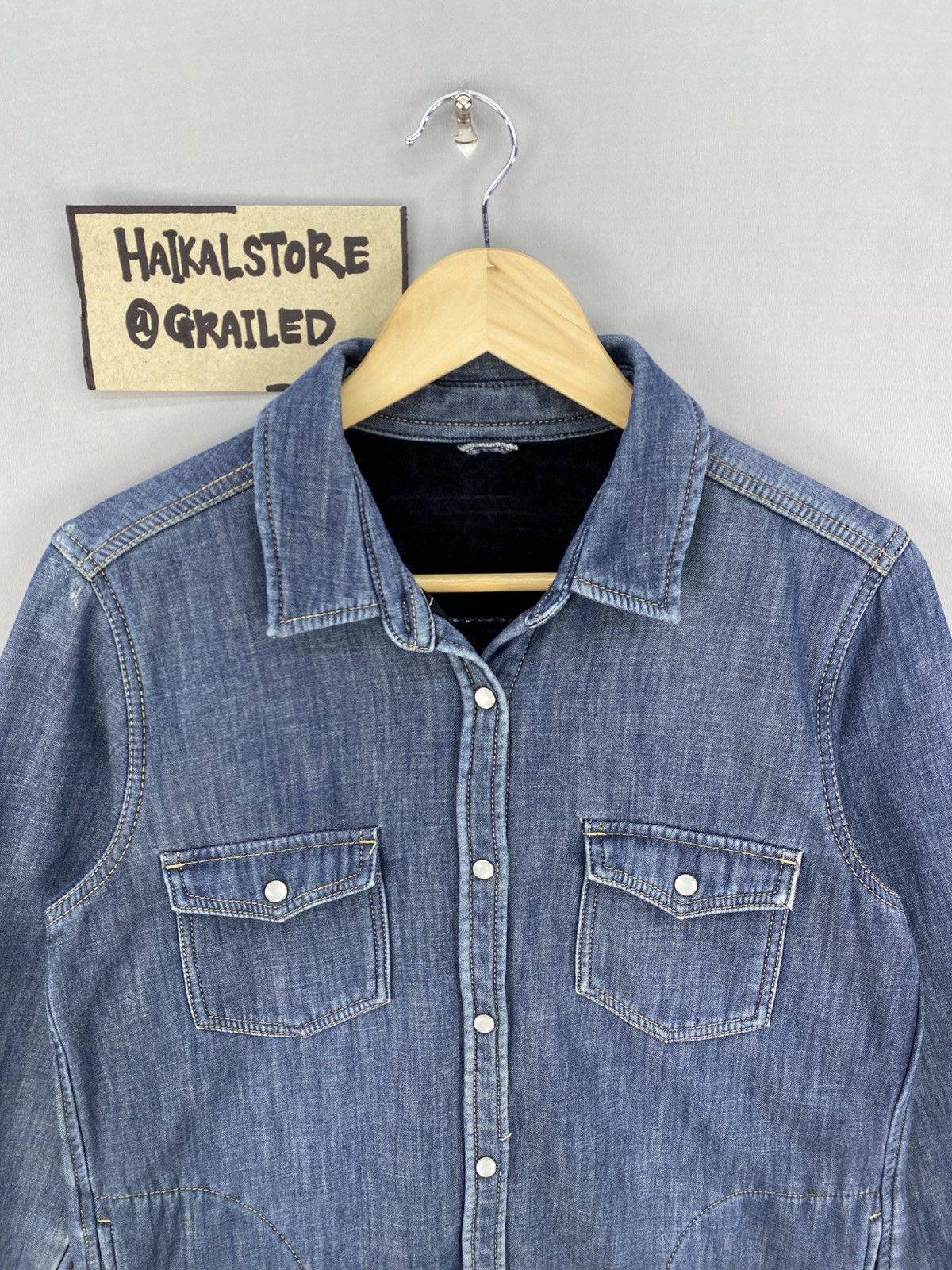 Japanese Brand Vintage Closshi Premium Blue Denim Jacket Size S / US 4 / IT 40 - 7 Thumbnail