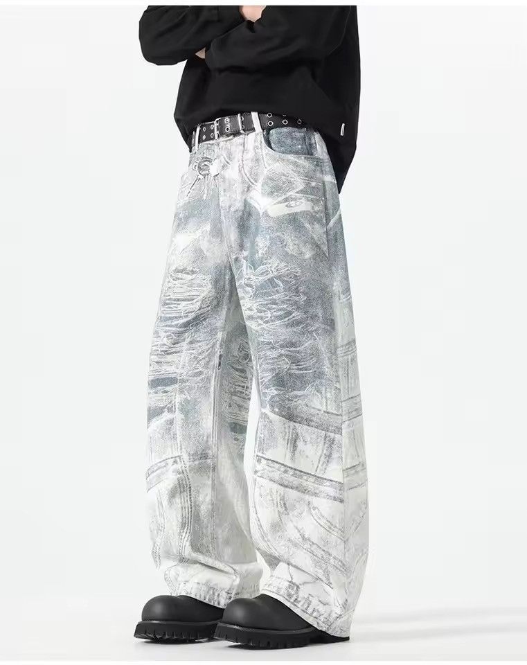Japanese Brand Y2K / Grunge / Streetwear Distressed Wide Leg Denim Jeans Size US 31 - 2 Thumbnail