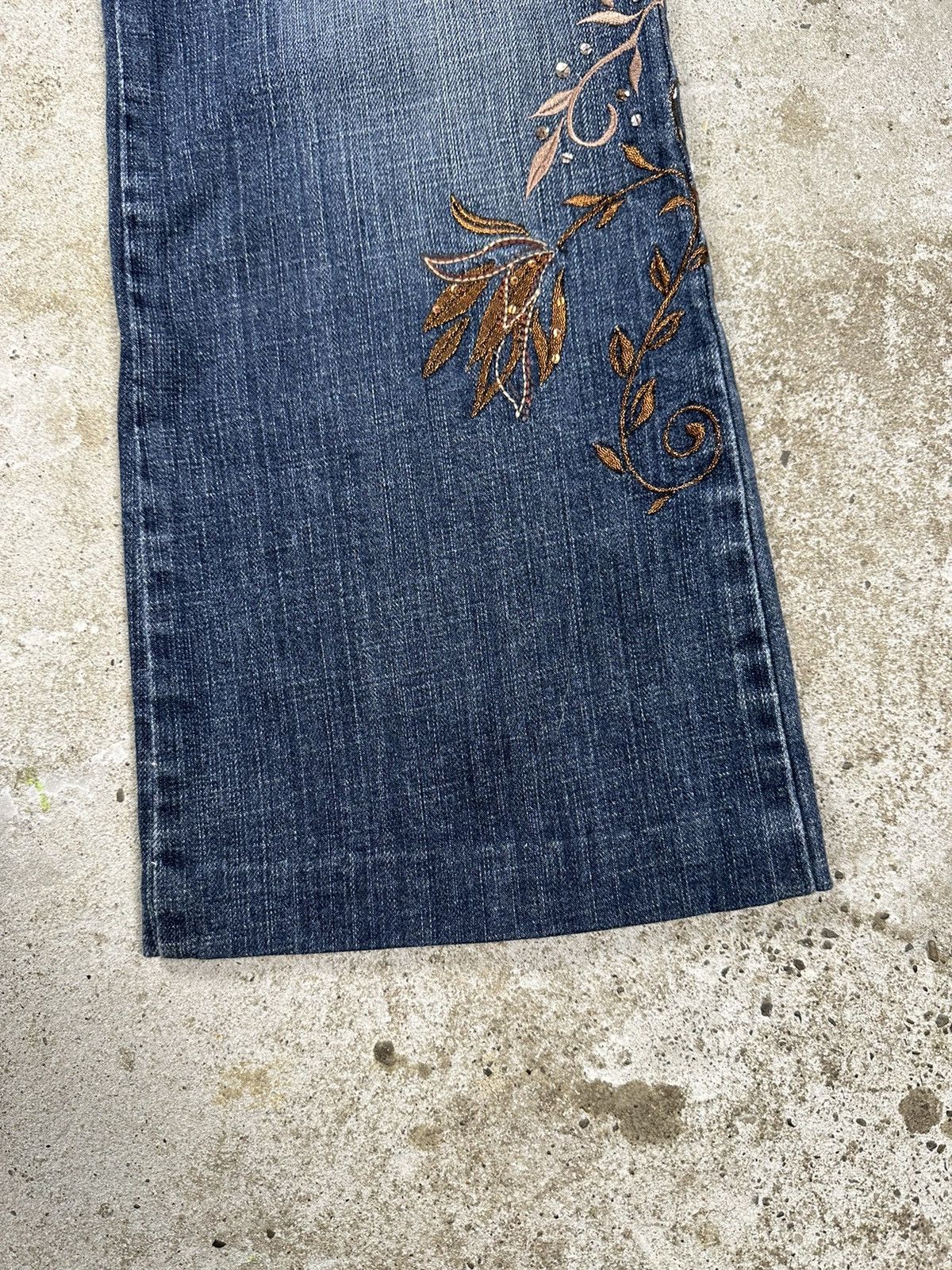 If Six Was Nine Vintage Y2K Flare Bootcut Rhinestones Denim Pants Jeans Size US 30 / EU 46 - 3 Thumbnail