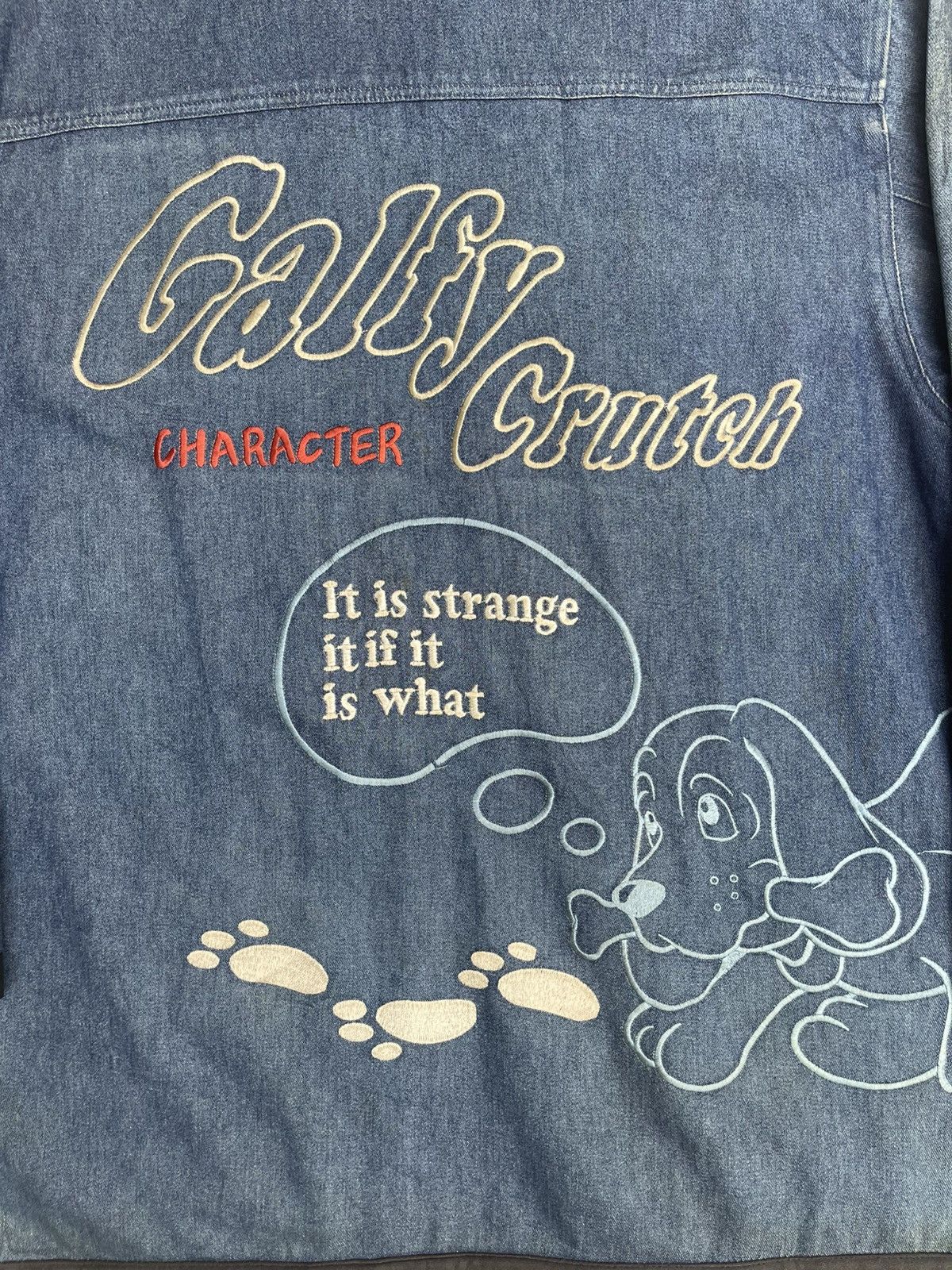 Other Rare Galfy Crutch Character Denim Jacket, Graphic Back Print Size US L / EU 52-54 / 3 - 4 Thumbnail