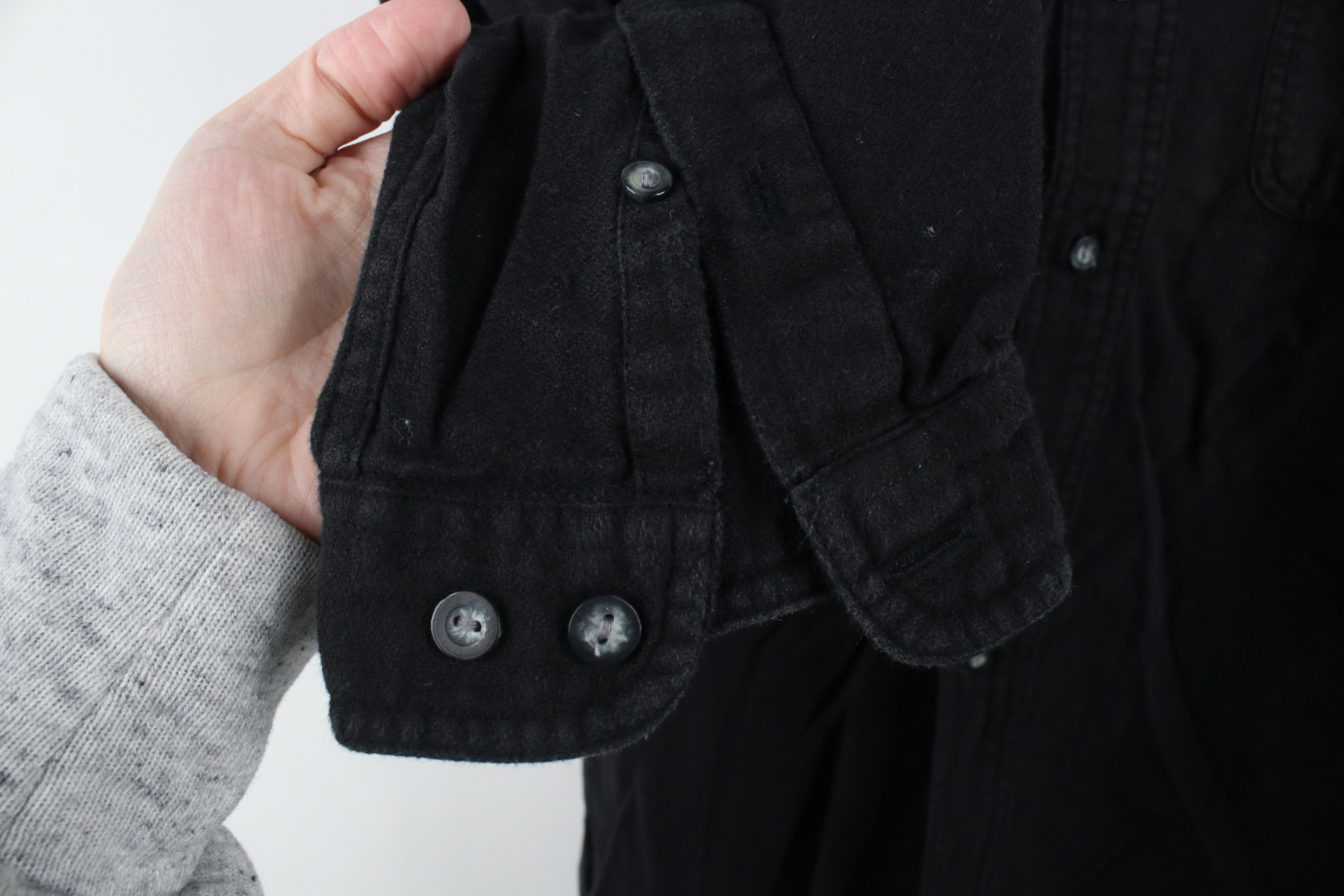 Vintage Vintage 90s Streetwear Flannel Collar Button Shirt Black Size US M / EU 48-50 / 2 - 6 Thumbnail