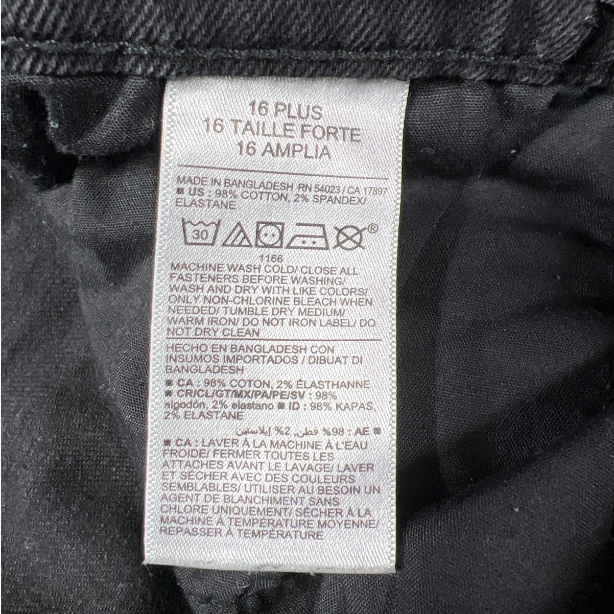 Old Navy Old Navy Women's 16 Straight Built-In Flex Black Jeans Size 38" / US 16 / IT 52 - 4 Thumbnail