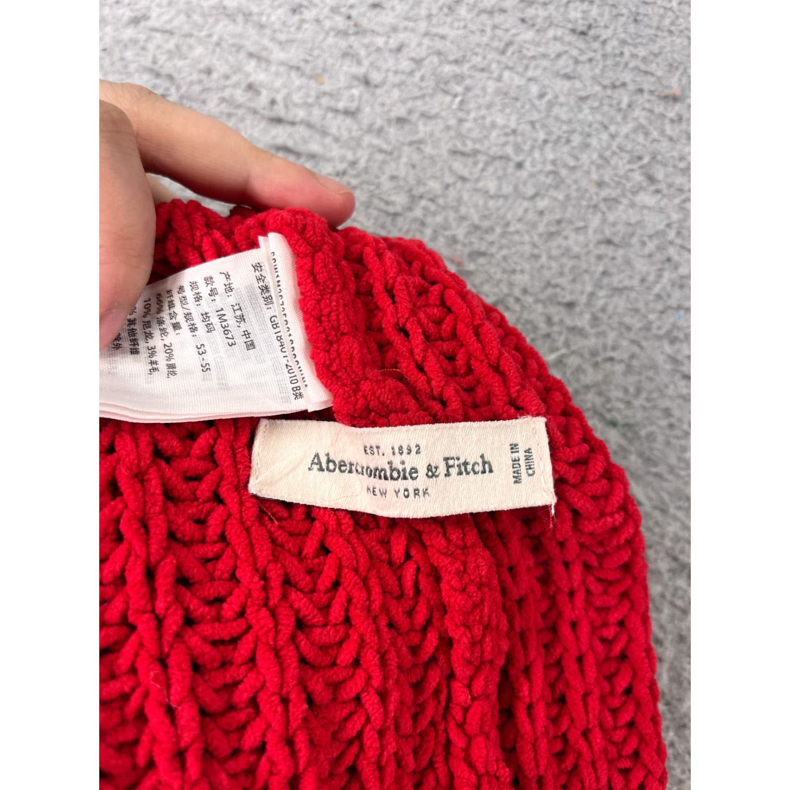 Abercrombie & Fitch VINTAGE Abercrombie & Fitch Beanie Toque Womens OS Red Knit Wool Poly Est 1892 NY Pom Size ONE SIZE - 7 Thumbnail