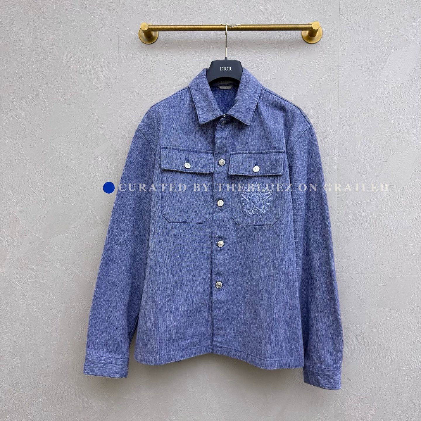 Dior white embroidered denim jacket by dior sacai. | Grailed