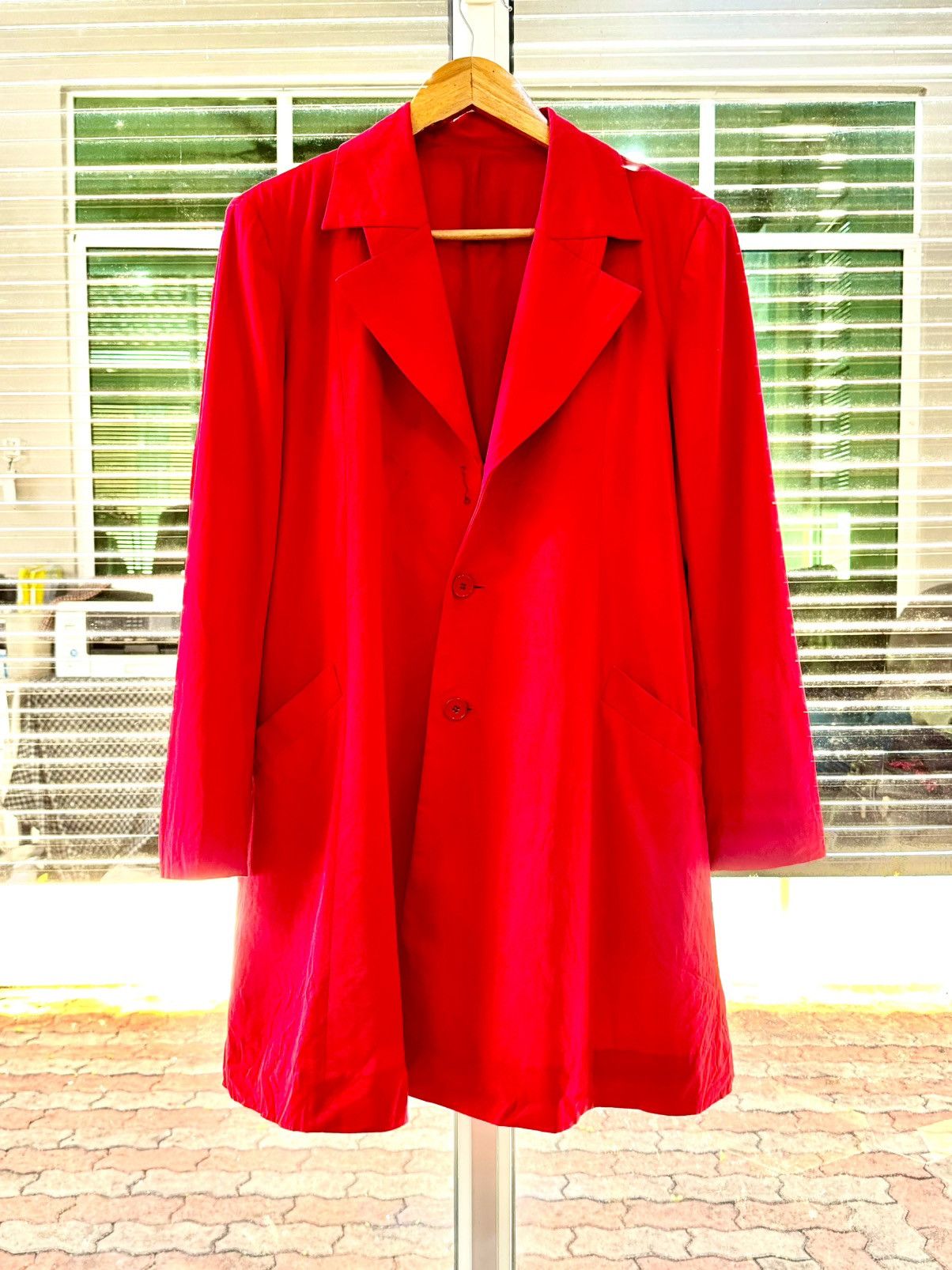image of Ys Y’S Bis Long Coat Sample Edition in Red, Women's (Size Small)