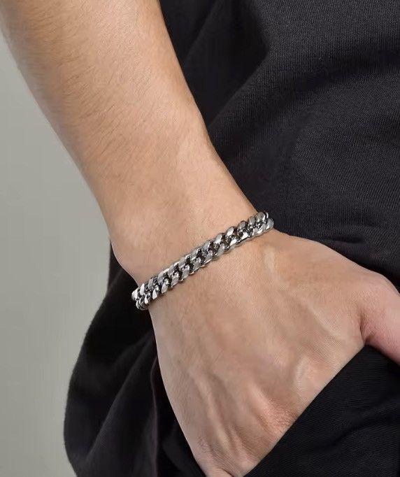 Jewelry 8 mm + 18 cm Cuban Chain Bracelets Size ONE SIZE - 8 Thumbnail