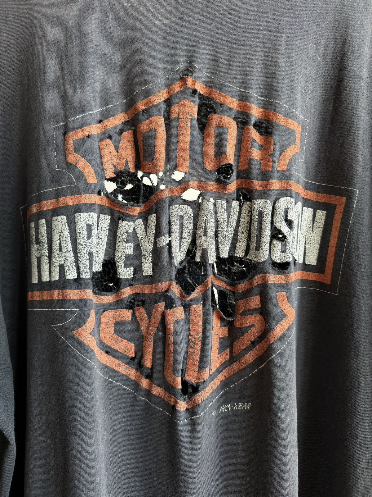 Harley Davidson Vintage 90s Thrashed HARLEY Faded Distressed Erd Band Tee Size US XL / EU 56 / 4 - 3 Thumbnail