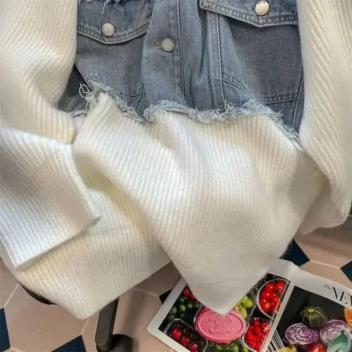 Japanese Brand Streetwear Oversized Pullovers Women Clothing Size ONE SIZE - 5 Thumbnail