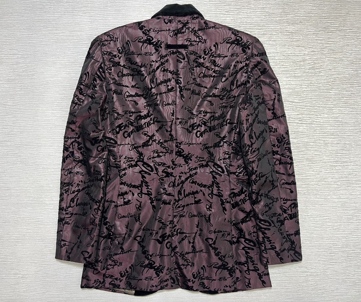 Jean Paul Gaultier JPG AW 97-98 Signature Monogram Print Velvet Jacquard Blazer Size US XS / EU 42 / 0 - 4 Thumbnail