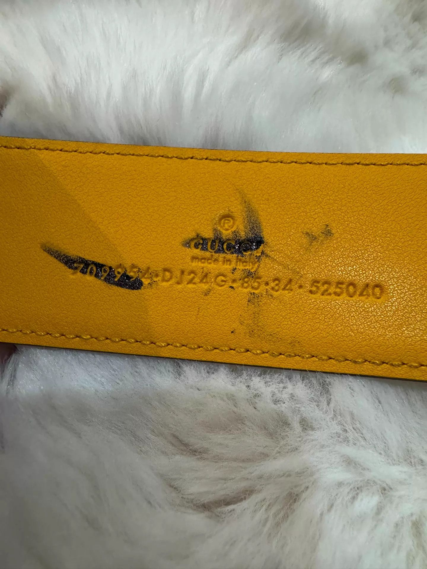 Gucci Gucci Color Blocked Gold Buckle Belt 85 Unisex NWT Size ONE SIZE - 7 Thumbnail